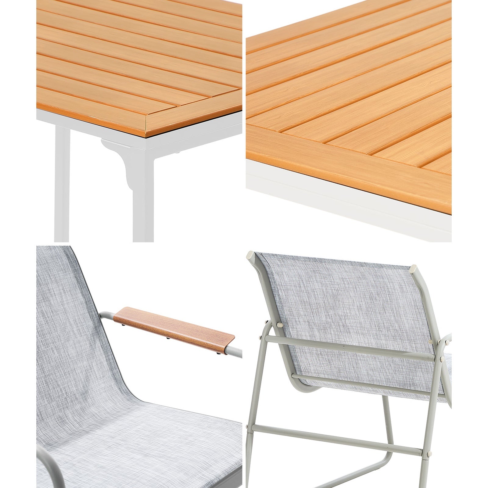 Livsip 6 Seater Outdoor Dining Set Patio Table Chairs Textilene Furniture - Sunyee