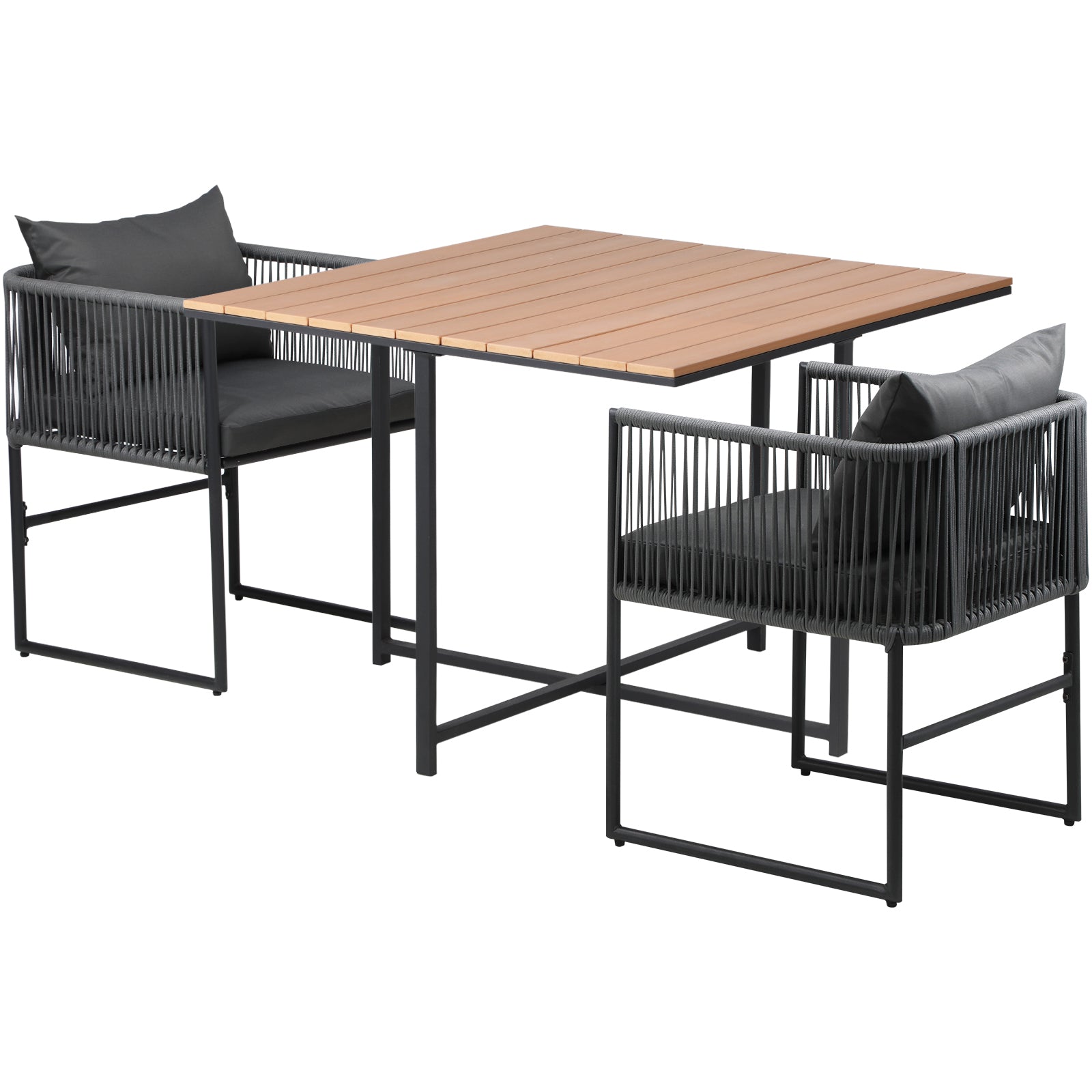 Livsip 3PCS Outdoor Dining Furniture Setting Garden Patio Lounge Table Chairs - Sunyee