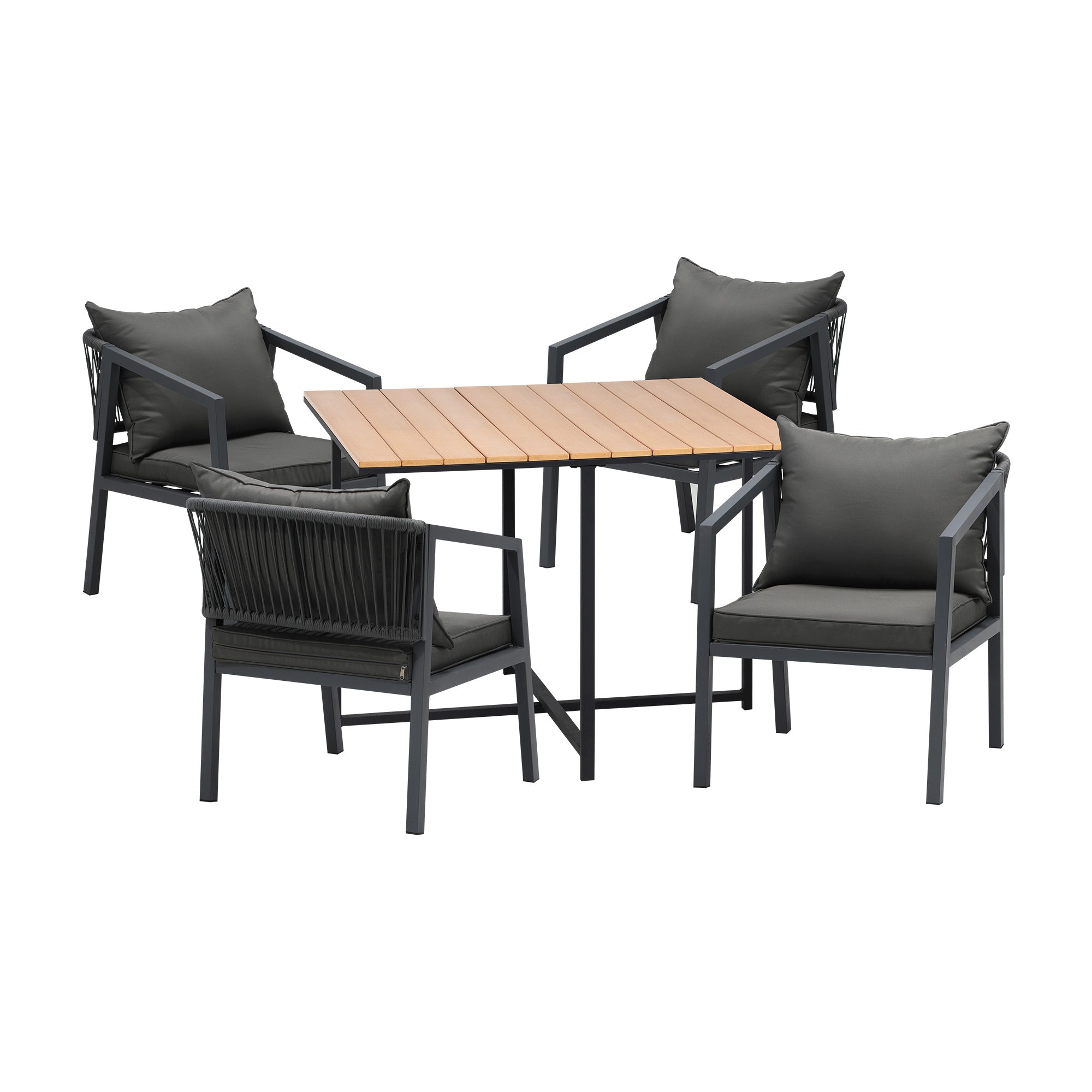 Livsip 4 Seater Outdoor Dining Set Patio Furniture Garden Table Chairs Setting - Sunyee