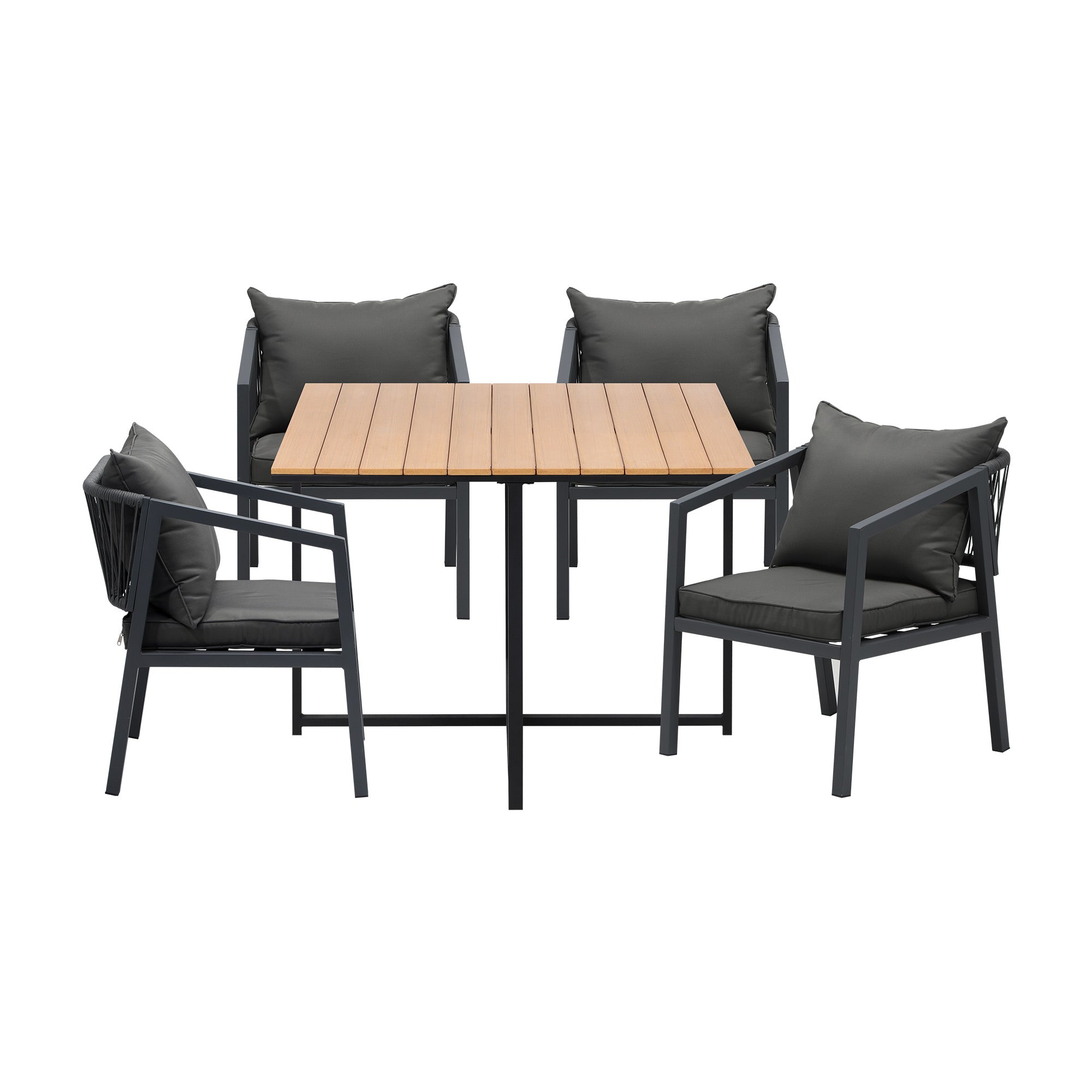 Livsip 4 Seater Outdoor Dining Set Patio Furniture Garden Table Chairs Setting - Sunyee