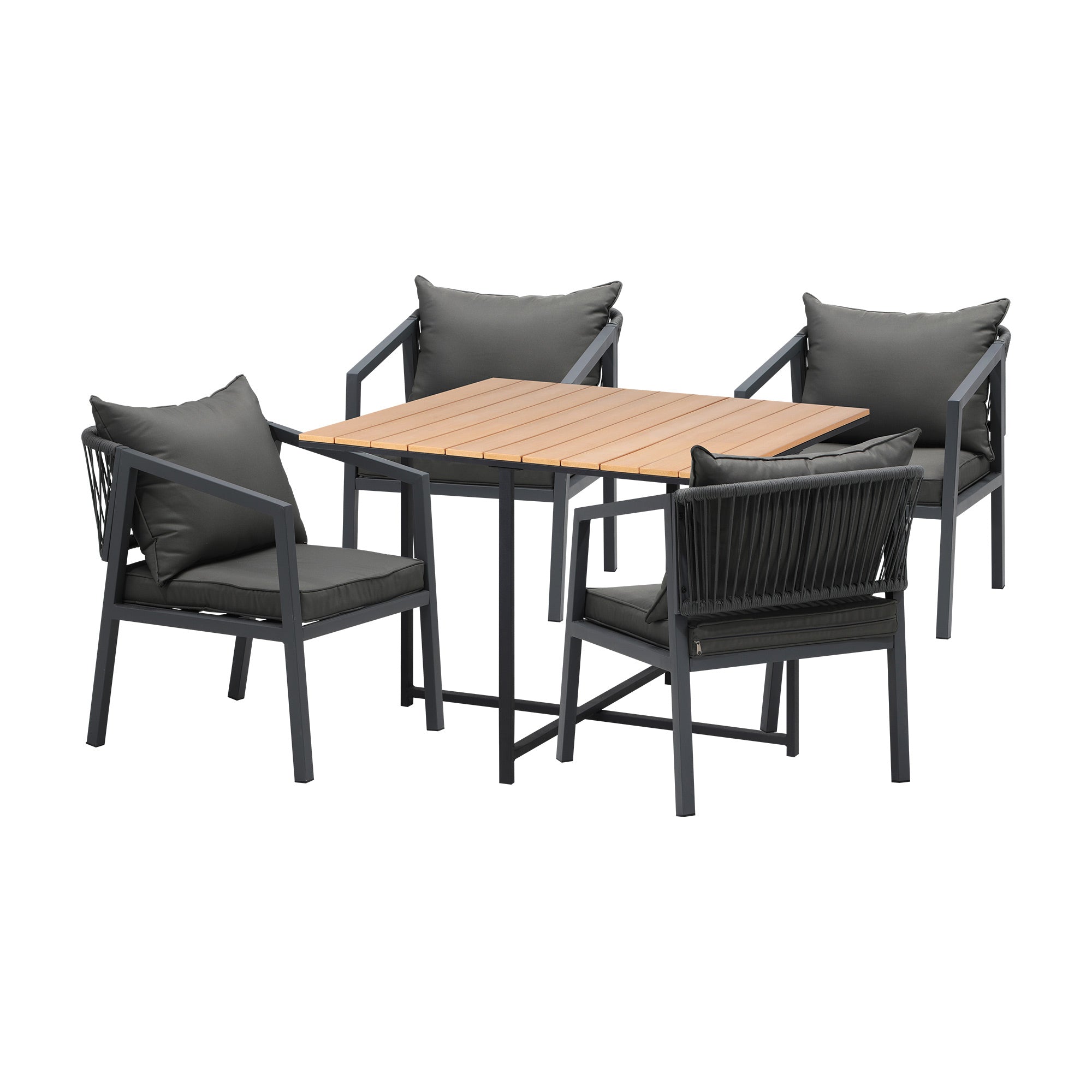 Livsip 4 Seater Outdoor Dining Set Patio Furniture Garden Table Chairs Setting - Sunyee