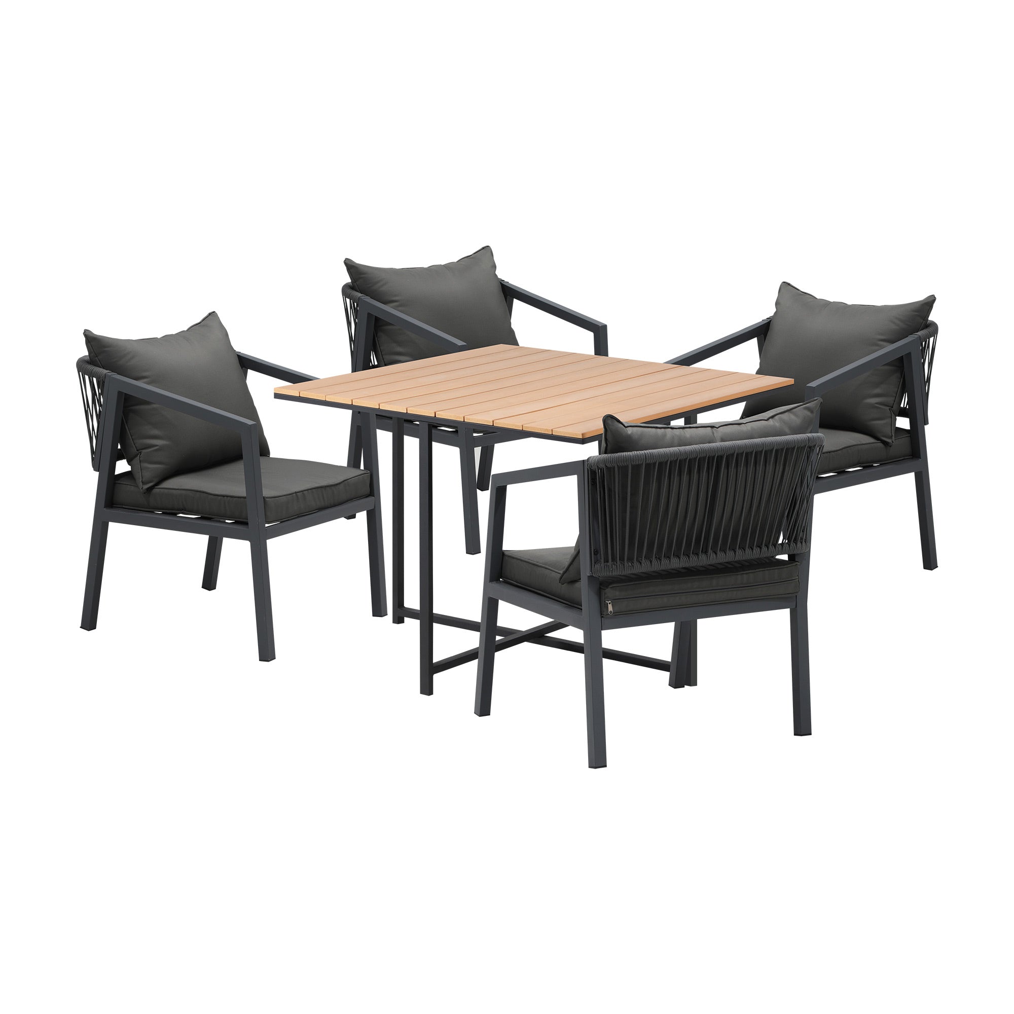 Livsip 4 Seater Outdoor Dining Set Patio Furniture Garden Table Chairs Setting - Sunyee