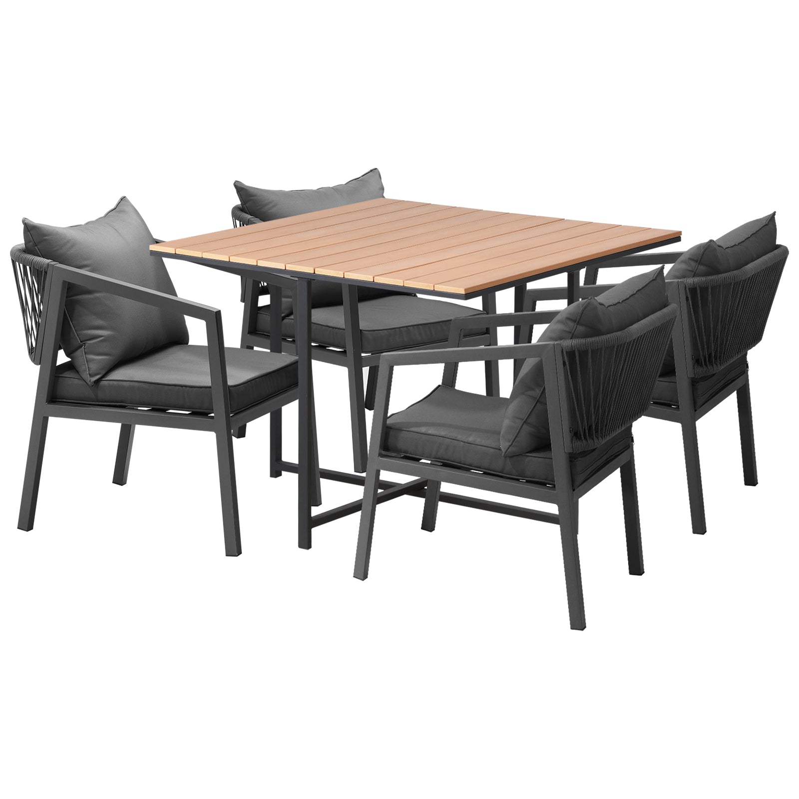 Livsip 4 Seater Outdoor Dining Set Patio Furniture Garden Table Chairs Setting - Sunyee