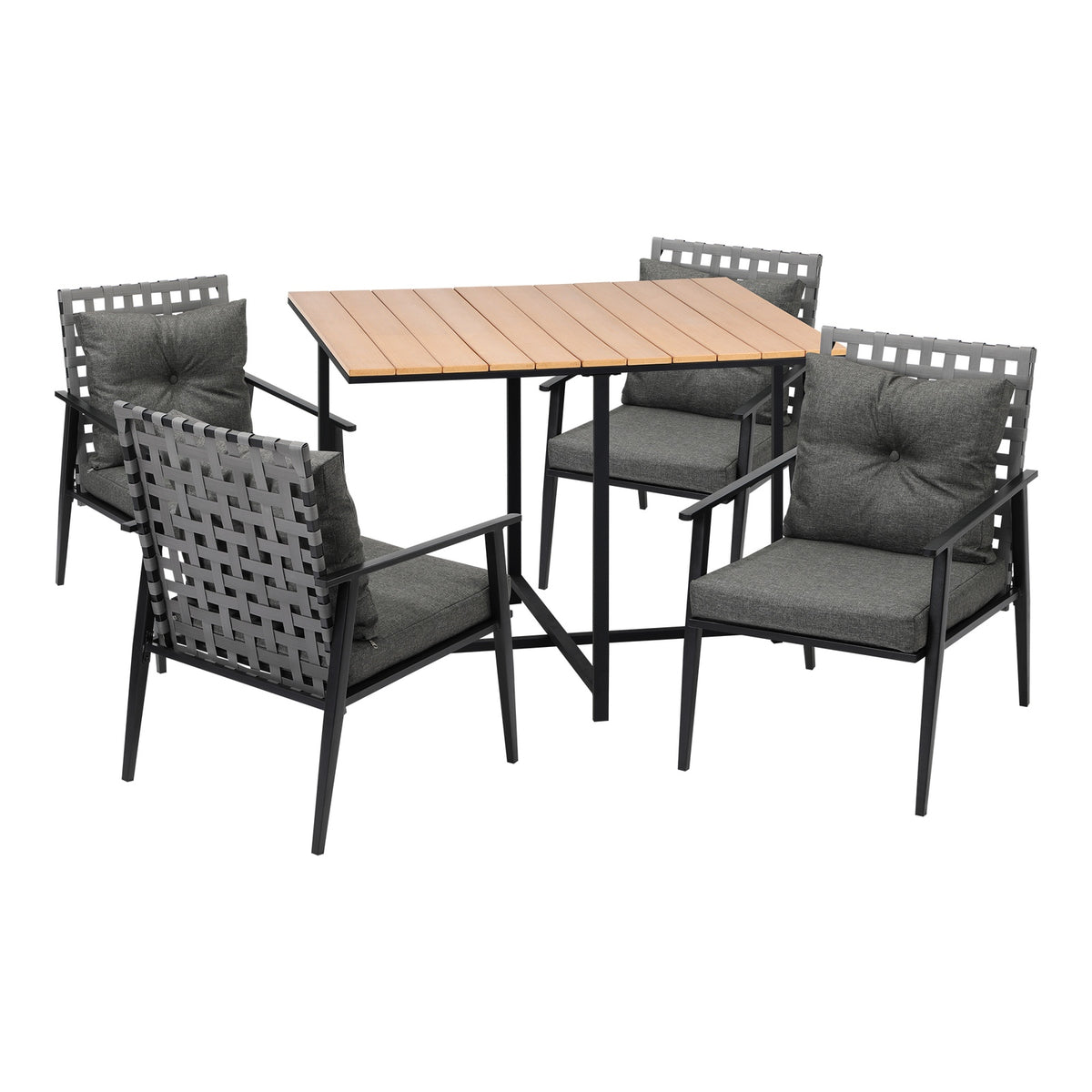 Livsip Outdoor Dining Set Patio Furniture Garden Rattan Chairs Setting 4 Seater - Sunyee