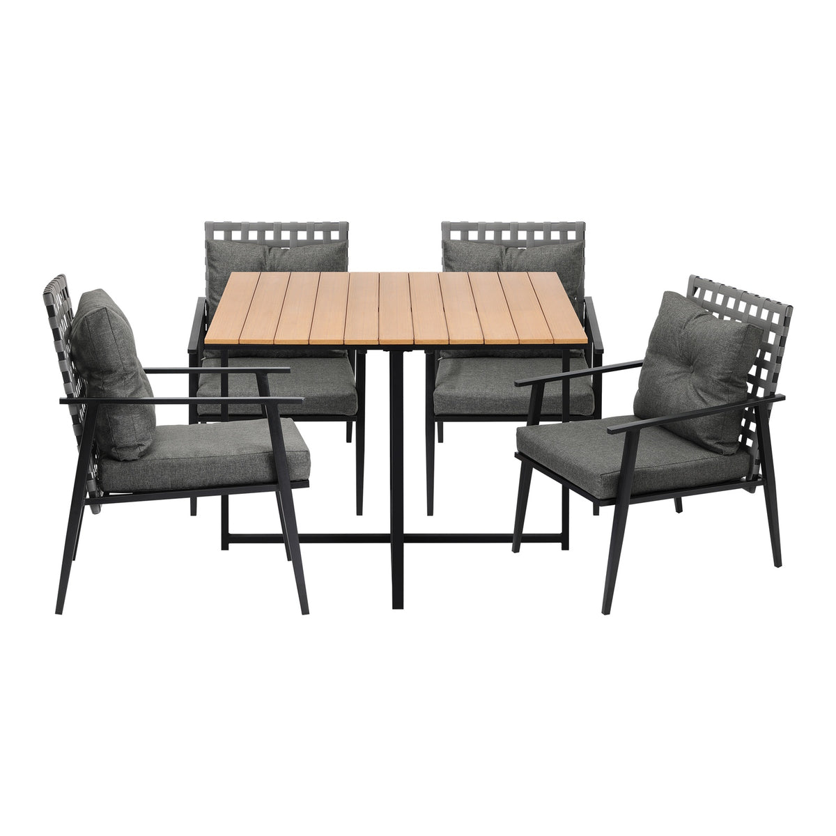 Livsip Outdoor Dining Set Patio Furniture Garden Rattan Chairs Setting 4 Seater - Sunyee