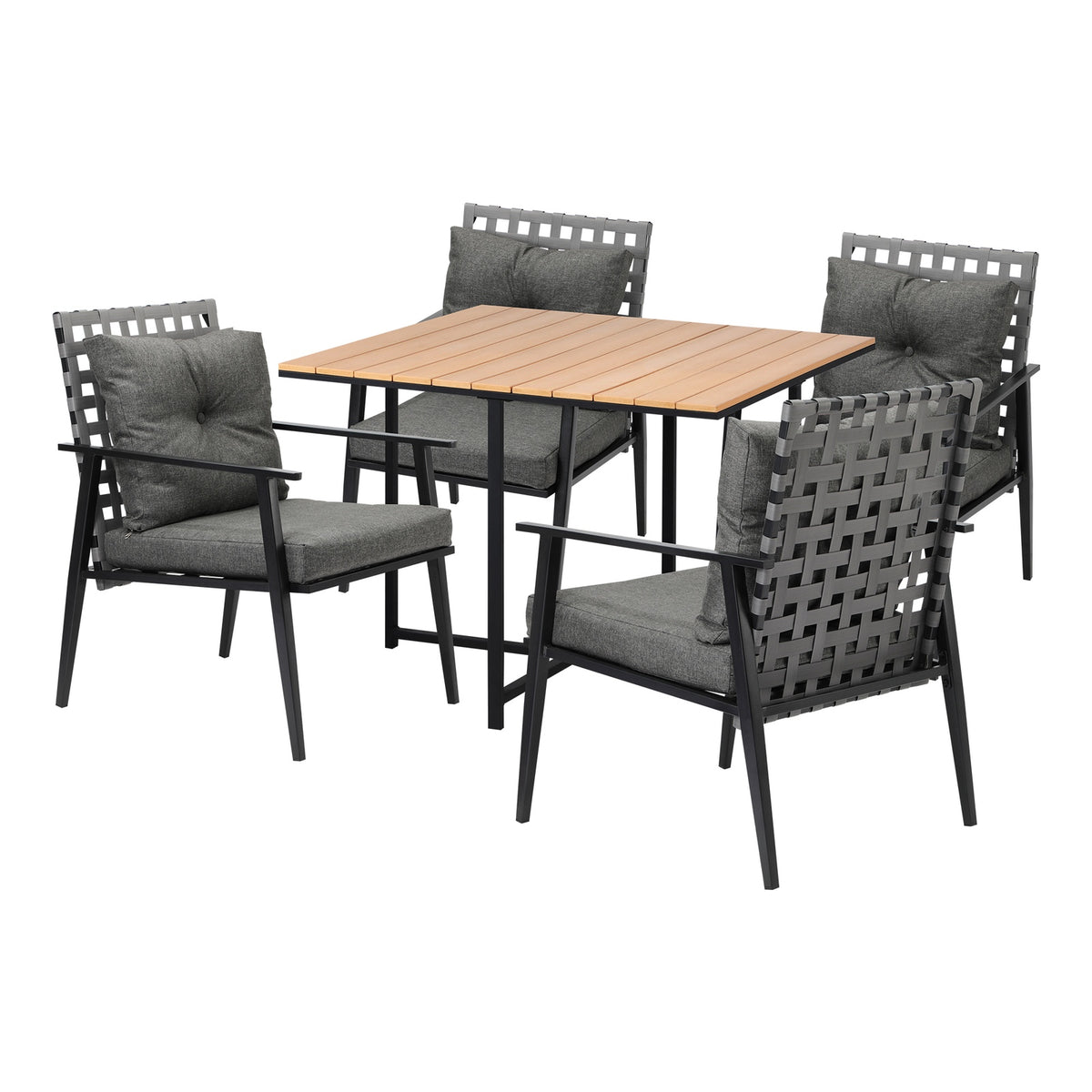 Livsip Outdoor Dining Set Patio Furniture Garden Rattan Chairs Setting 4 Seater - Sunyee