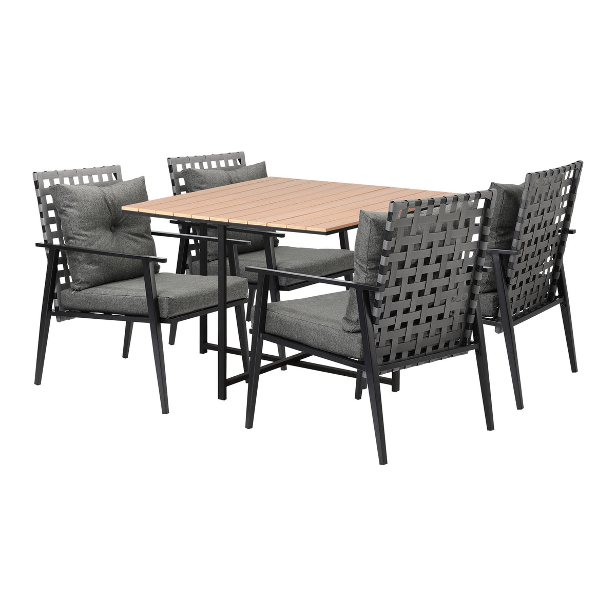 Livsip Outdoor Dining Set Patio Furniture Garden Rattan Chairs Setting 4 Seater - Sunyee