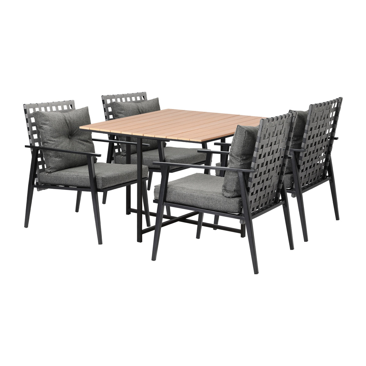 Livsip Outdoor Dining Set Patio Furniture Garden Rattan Chairs Setting 4 Seater - Sunyee
