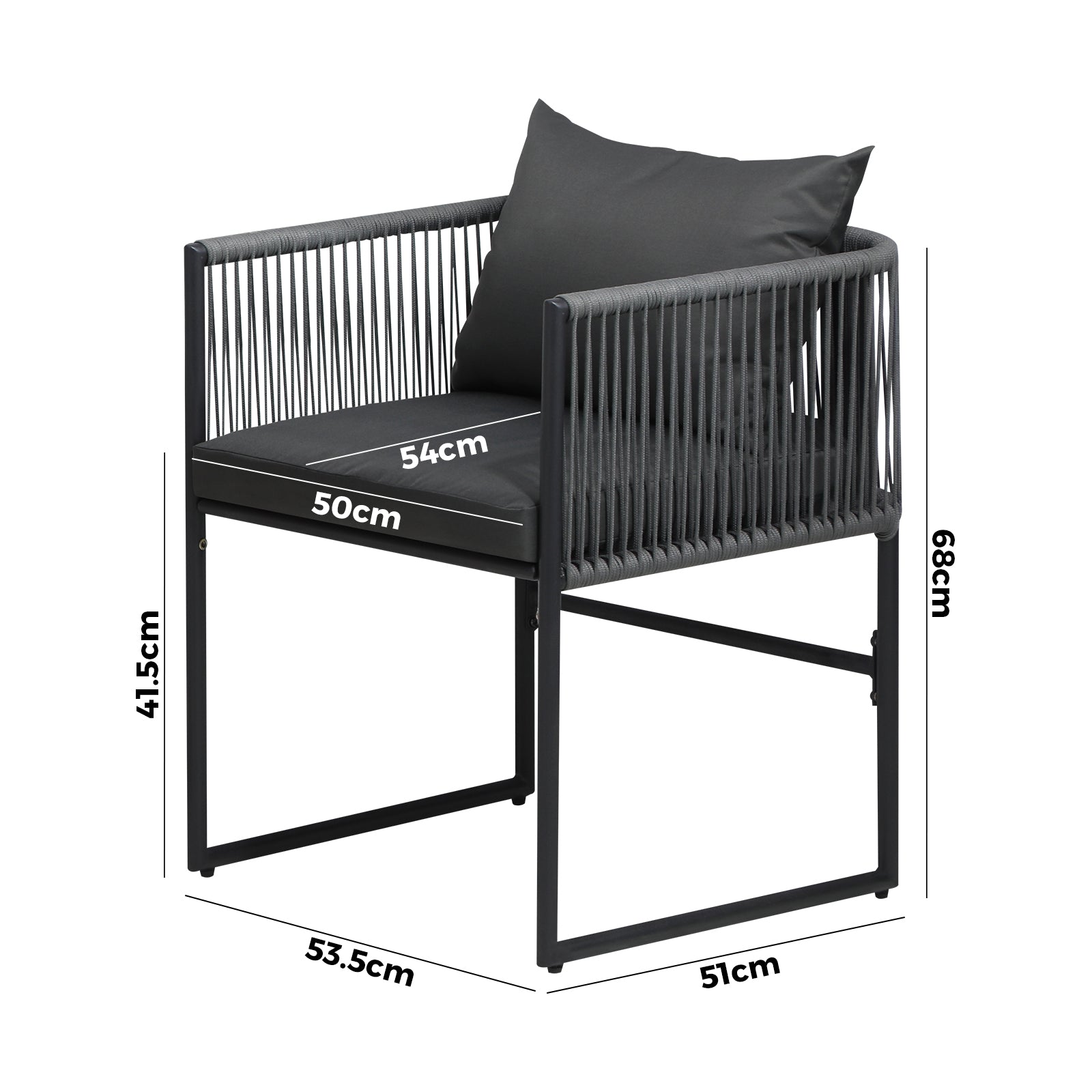 Livsip Outdoor Dining Chairs Furniture 2 Piece Lounge Patio Garden Set Grey - Sunyee