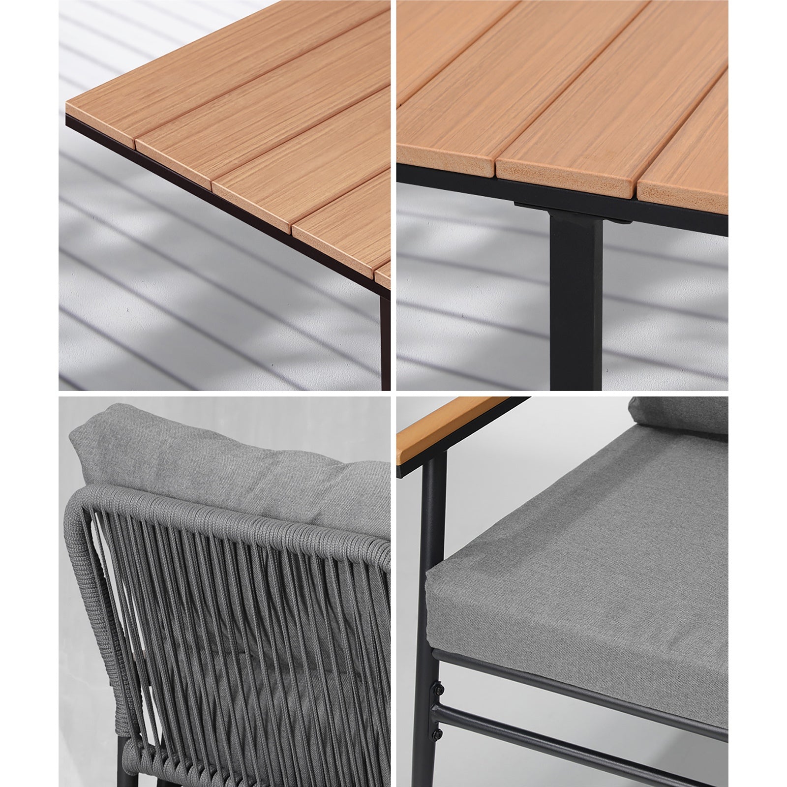 Livsip Outdoor Dining Set Patio Furniture Garden Table and Chairs 4 Seater - Sunyee