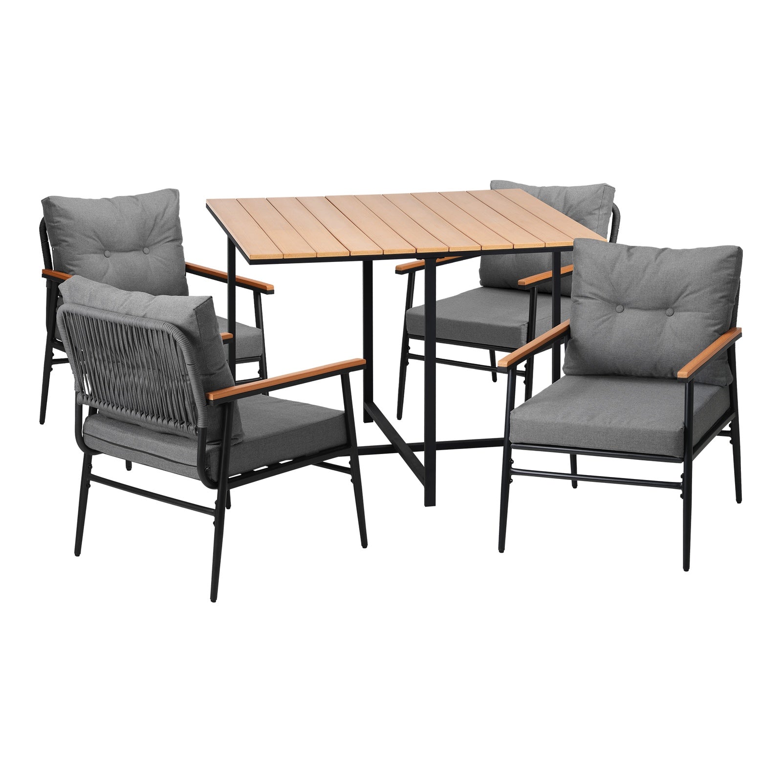 Livsip Outdoor Dining Set Patio Furniture Garden Table and Chairs 4 Seater - Sunyee