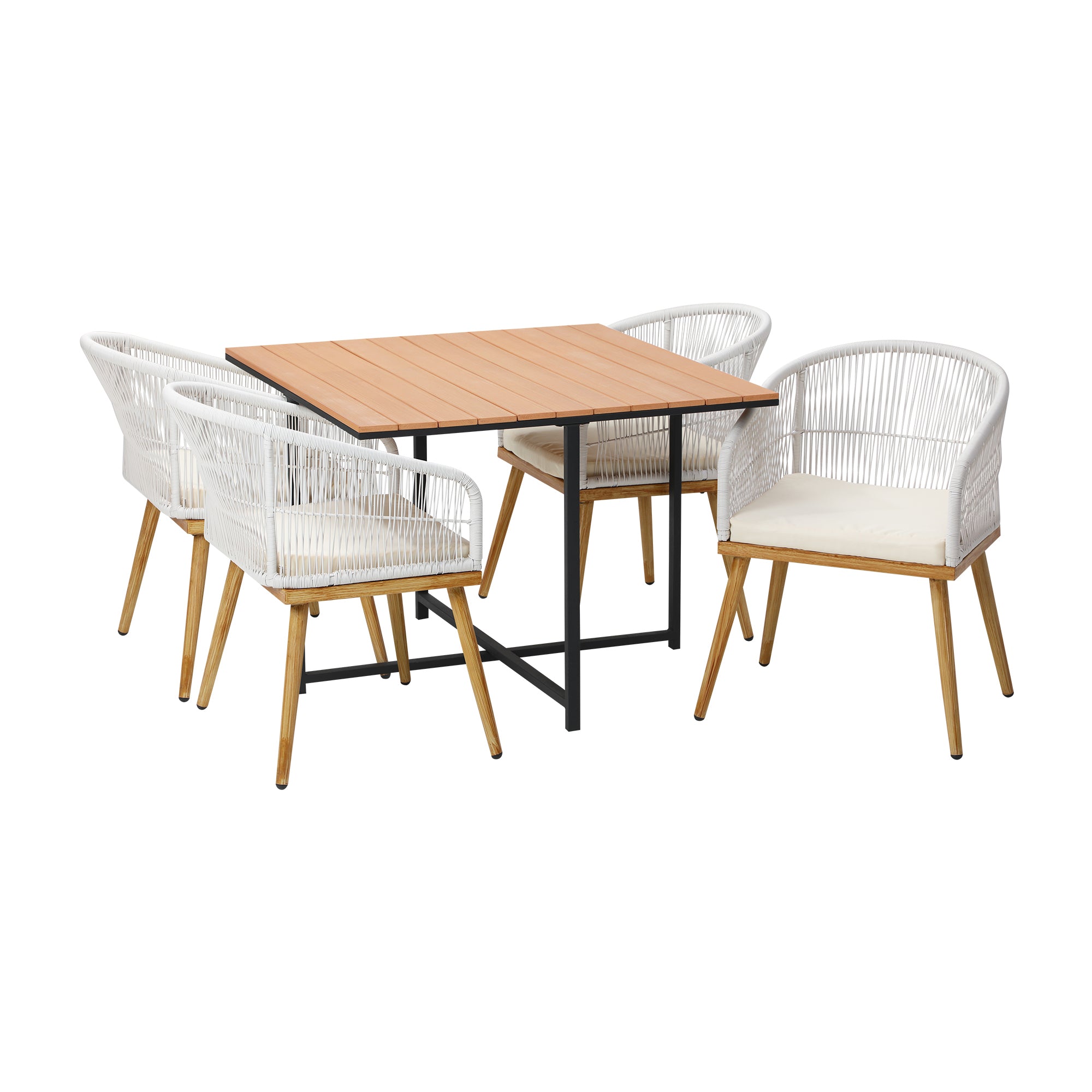 Livsip Outdoor Dining Set Furniture Table Chairs Patio Bistro Setting 5 Piece - Sunyee