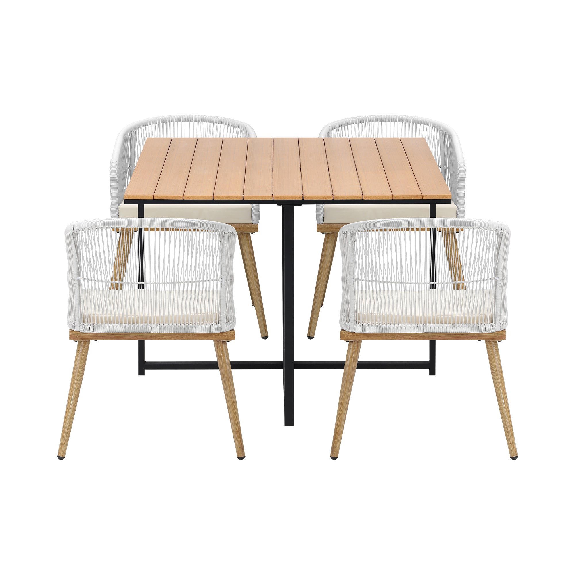 Livsip Outdoor Dining Set Furniture Table Chairs Patio Bistro Setting 5 Piece - Sunyee
