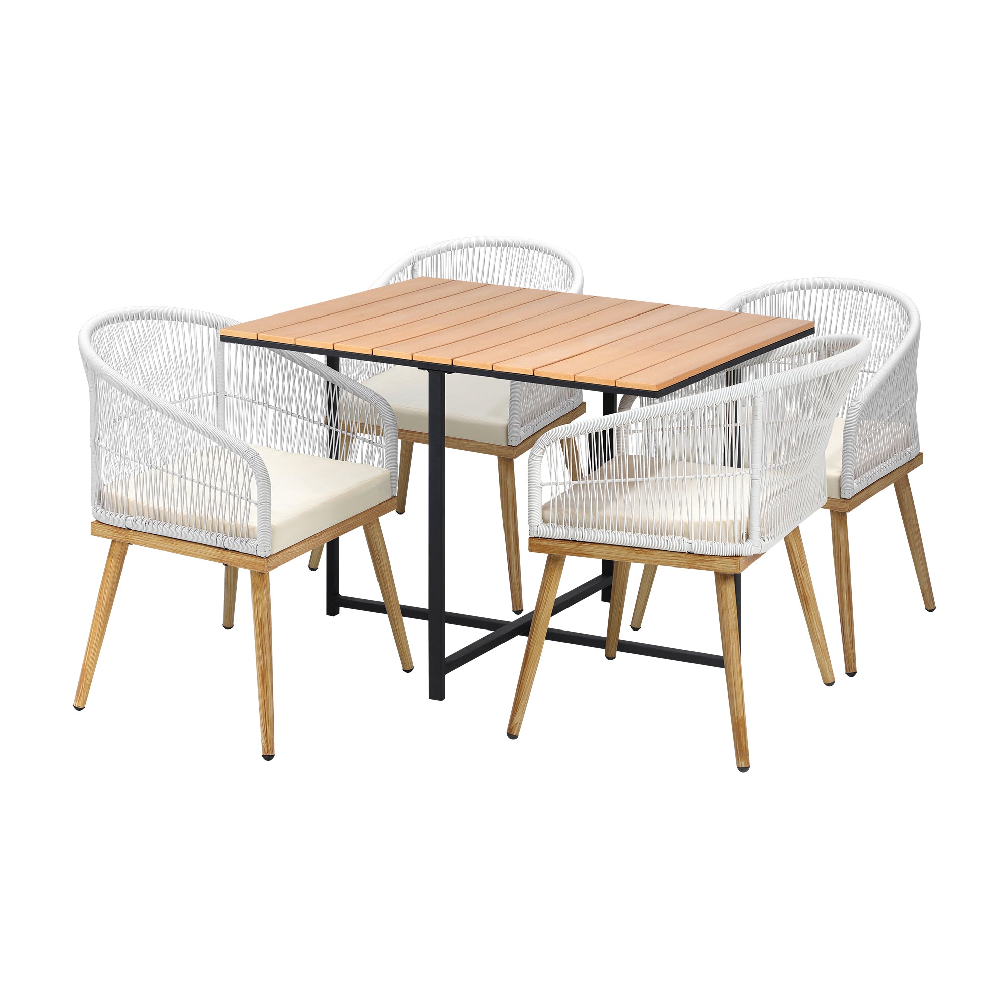 Livsip Outdoor Dining Set Furniture Table Chairs Patio Bistro Setting 5 Piece - Sunyee