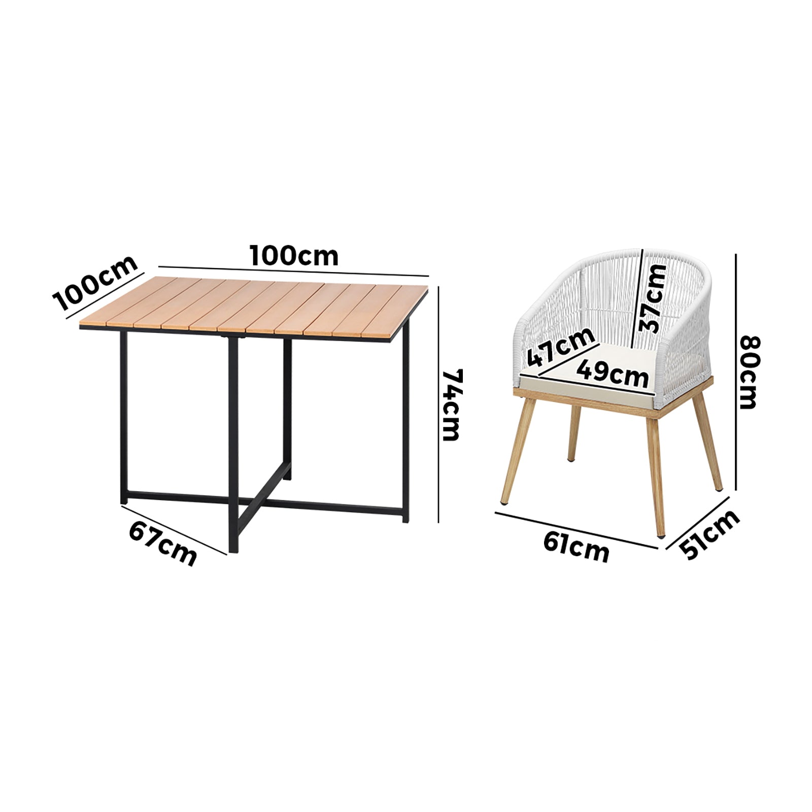 Livsip Outdoor Dining Set Furniture Table Chairs Patio Bistro Setting 5 Piece - Sunyee