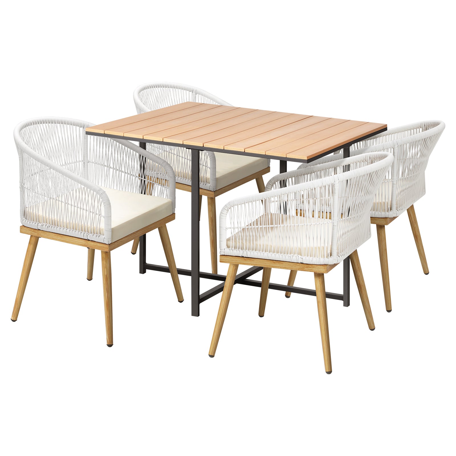 Livsip Outdoor Dining Set Furniture Table Chairs Patio Bistro Setting 5 Piece - Sunyee