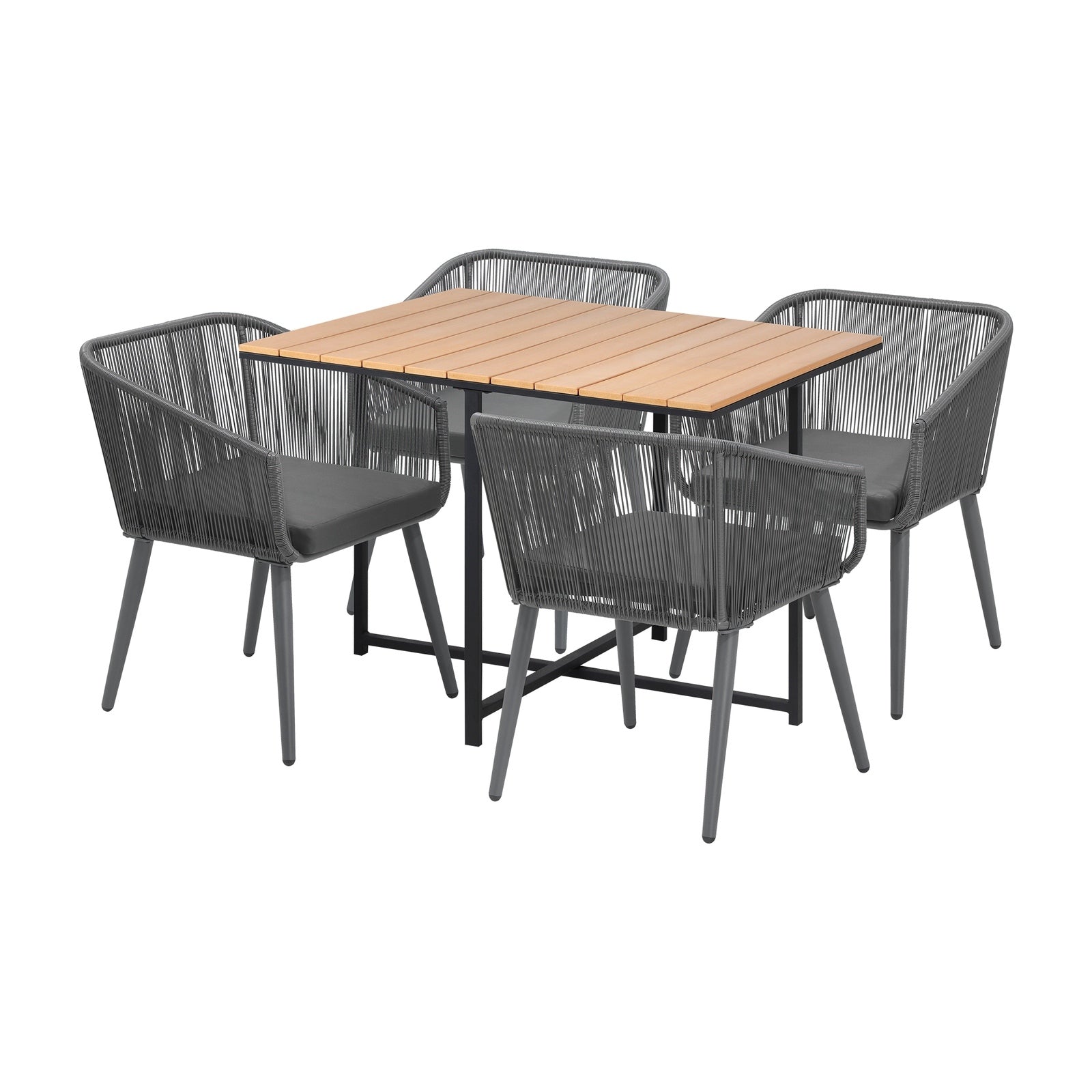 Livsip 5PCS Outdoor Dining Set Furniture Table Lounge Chairs Patio Setting - Sunyee