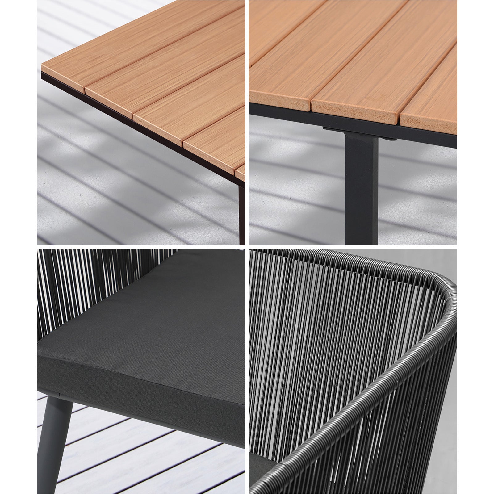 Livsip 5PCS Outdoor Dining Set Furniture Table Lounge Chairs Patio Setting - Sunyee