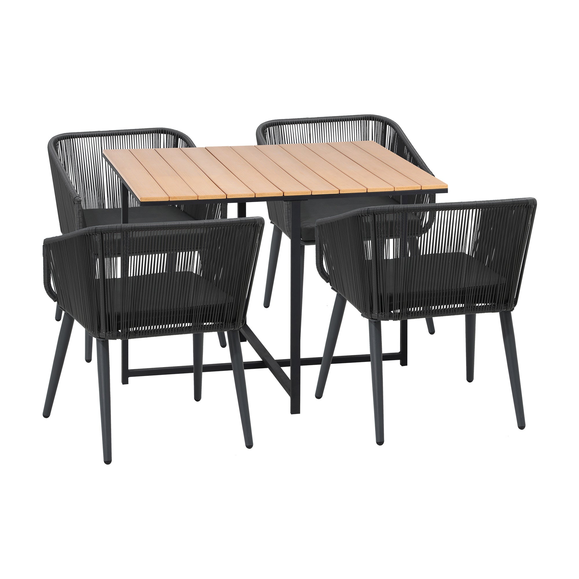 Livsip 5PCS Outdoor Dining Set Furniture Table Lounge Chairs Patio Setting - Sunyee