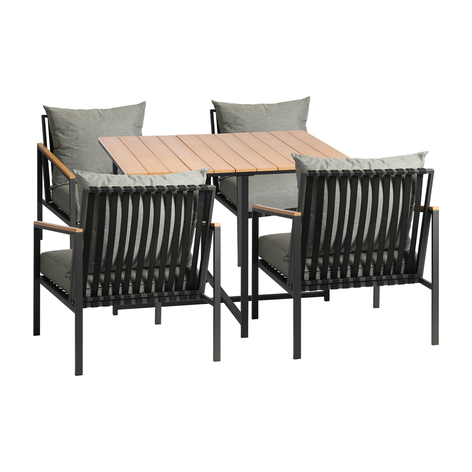 Livsip Outdoor Dining Set Table & Chairs 5PCS Patio Furniture Lounge Setting - Sunyee