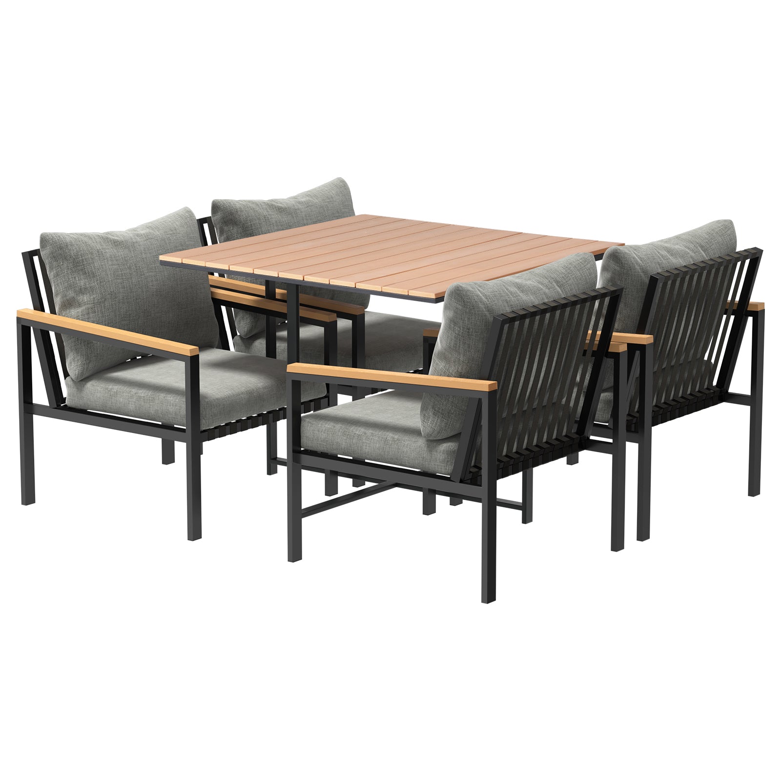 Livsip Outdoor Dining Set Table & Chairs 5PCS Patio Furniture Lounge Setting - Sunyee