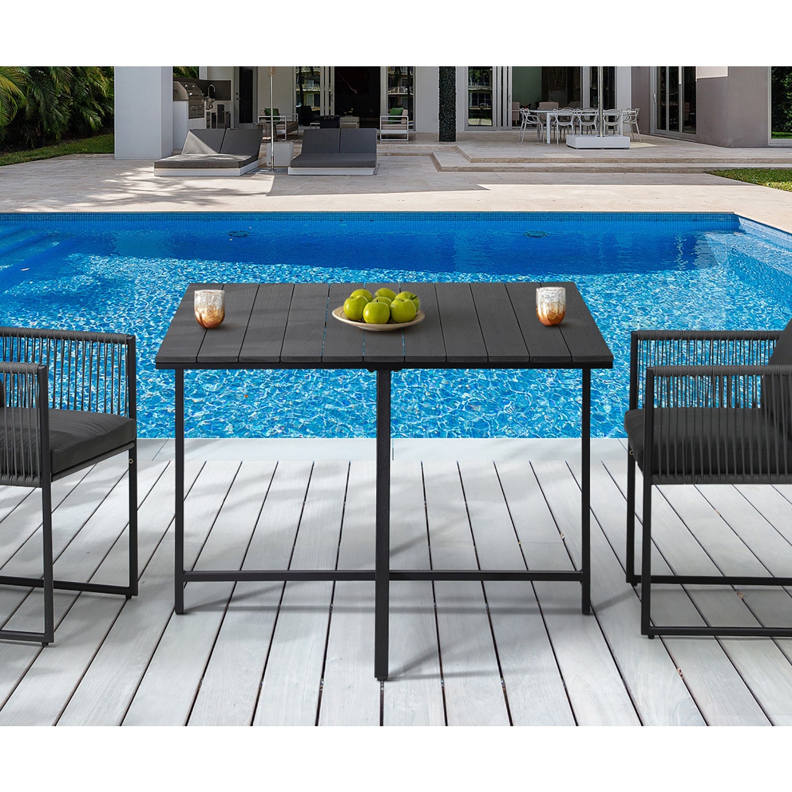 Livsip Outdoor Dining Table Furniture Lounge Patio Garden Setting Wood-Plastic - Sunyee