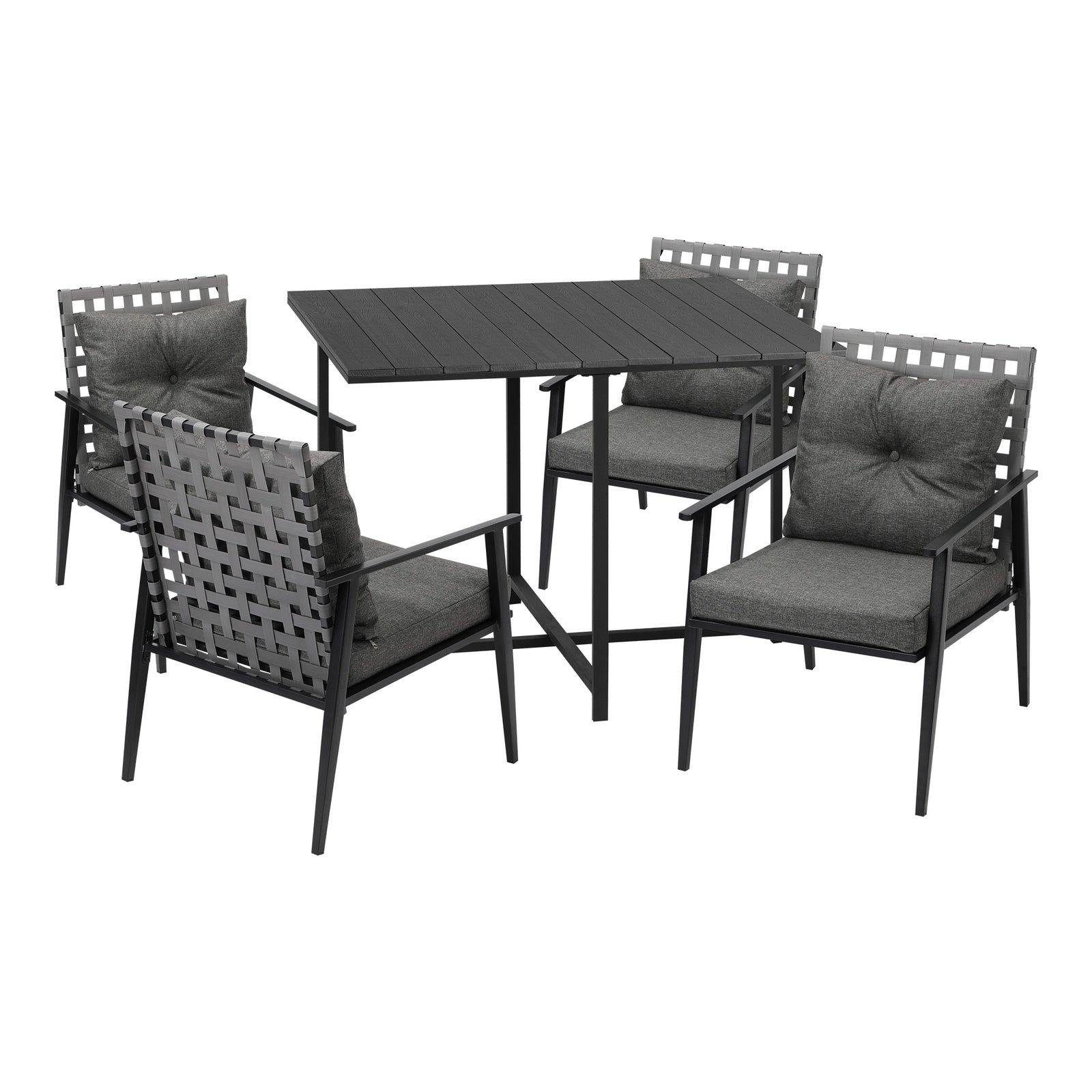 Livsip Outdoor Dining Set Patio Furniture Setting Rattan Chairs and Chairs 5PCS - Sunyee