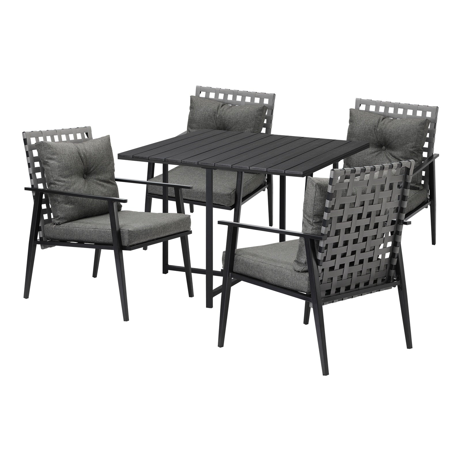 Livsip Outdoor Dining Set Patio Furniture Setting Rattan Chairs and Chairs 5PCS - Sunyee