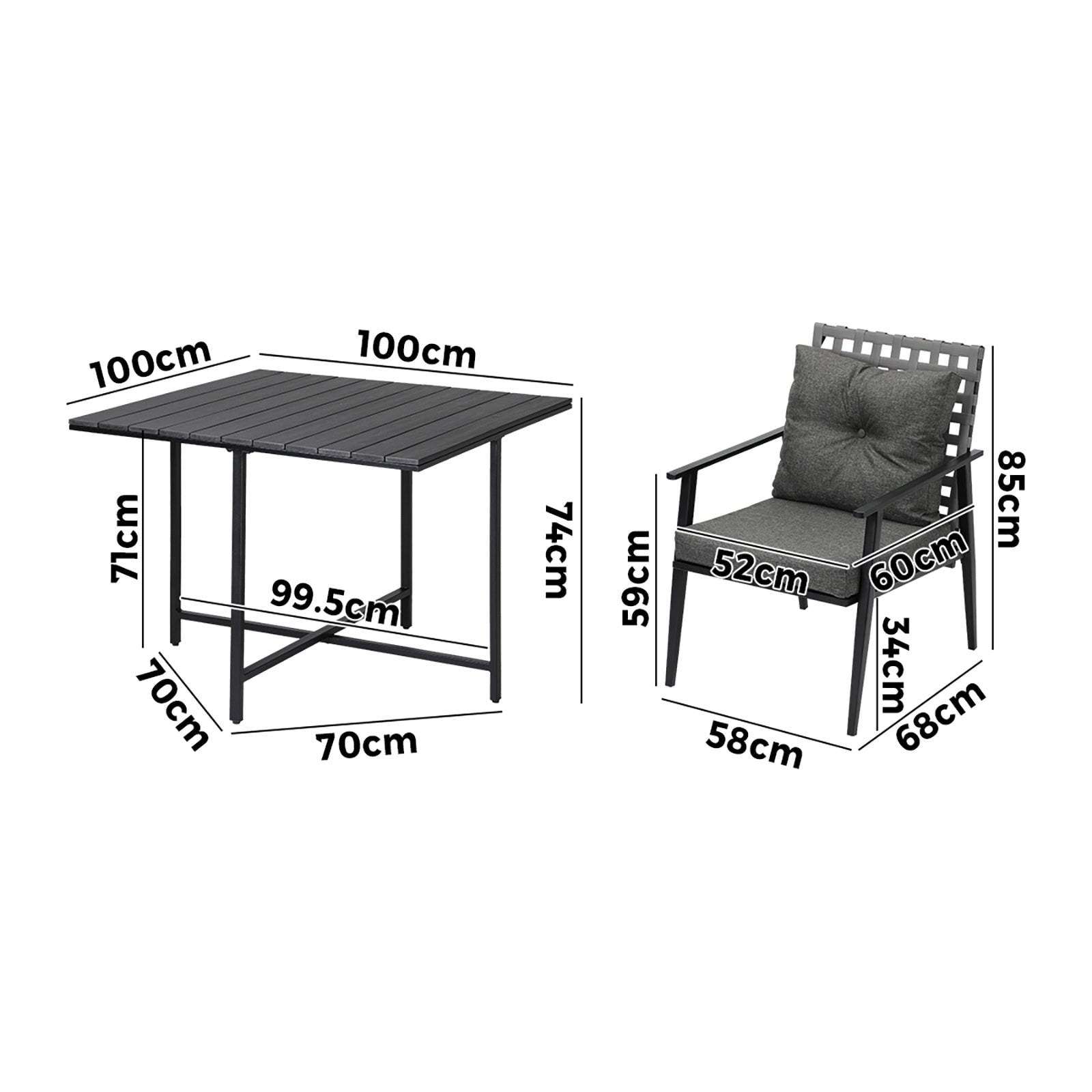 Livsip Outdoor Dining Set Patio Furniture Setting Rattan Chairs and Chairs 5PCS - Sunyee