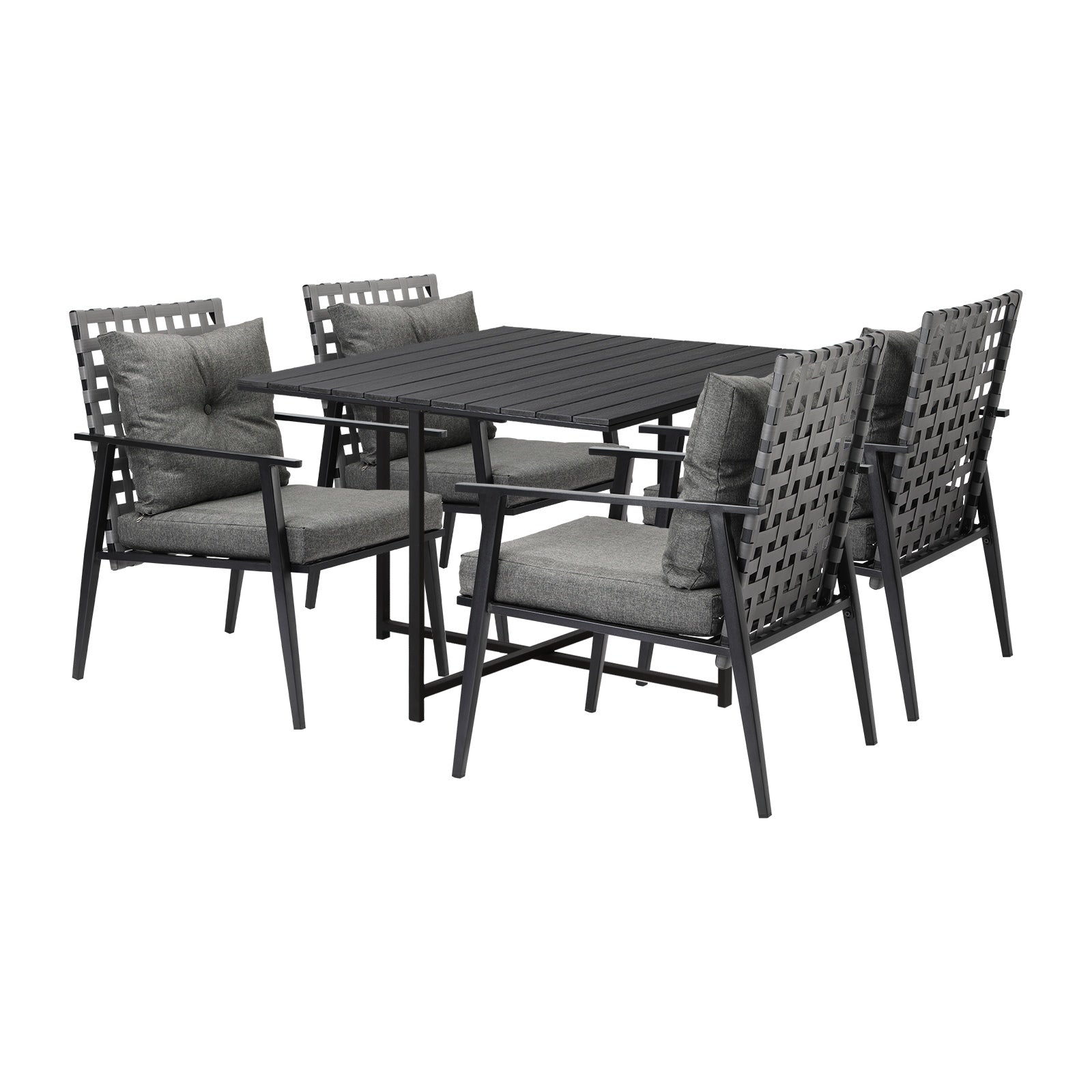 Livsip Outdoor Dining Set Patio Furniture Setting Rattan Chairs and Chairs 5PCS - Sunyee