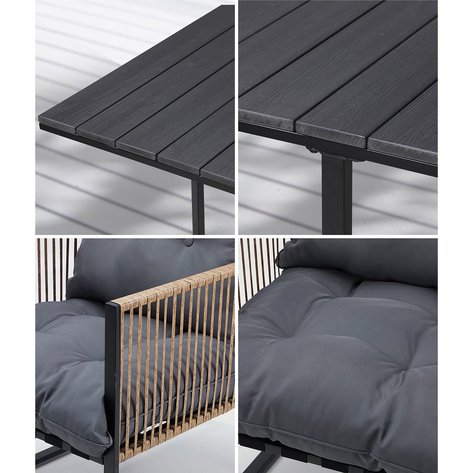 Livsip Outdoor Dining Set Patio Furniture Garden 4 Seater - Sunyee