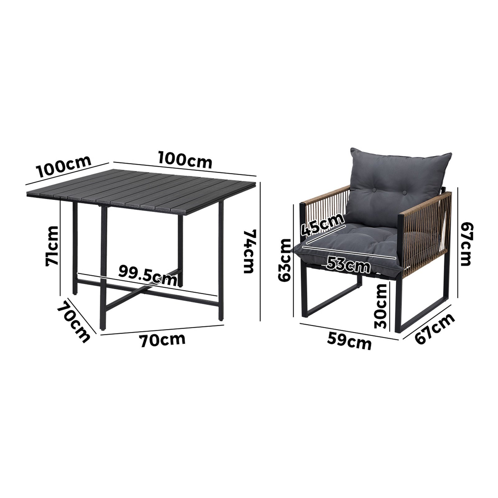 Livsip Outdoor Dining Set Patio Furniture Garden 4 Seater - Sunyee