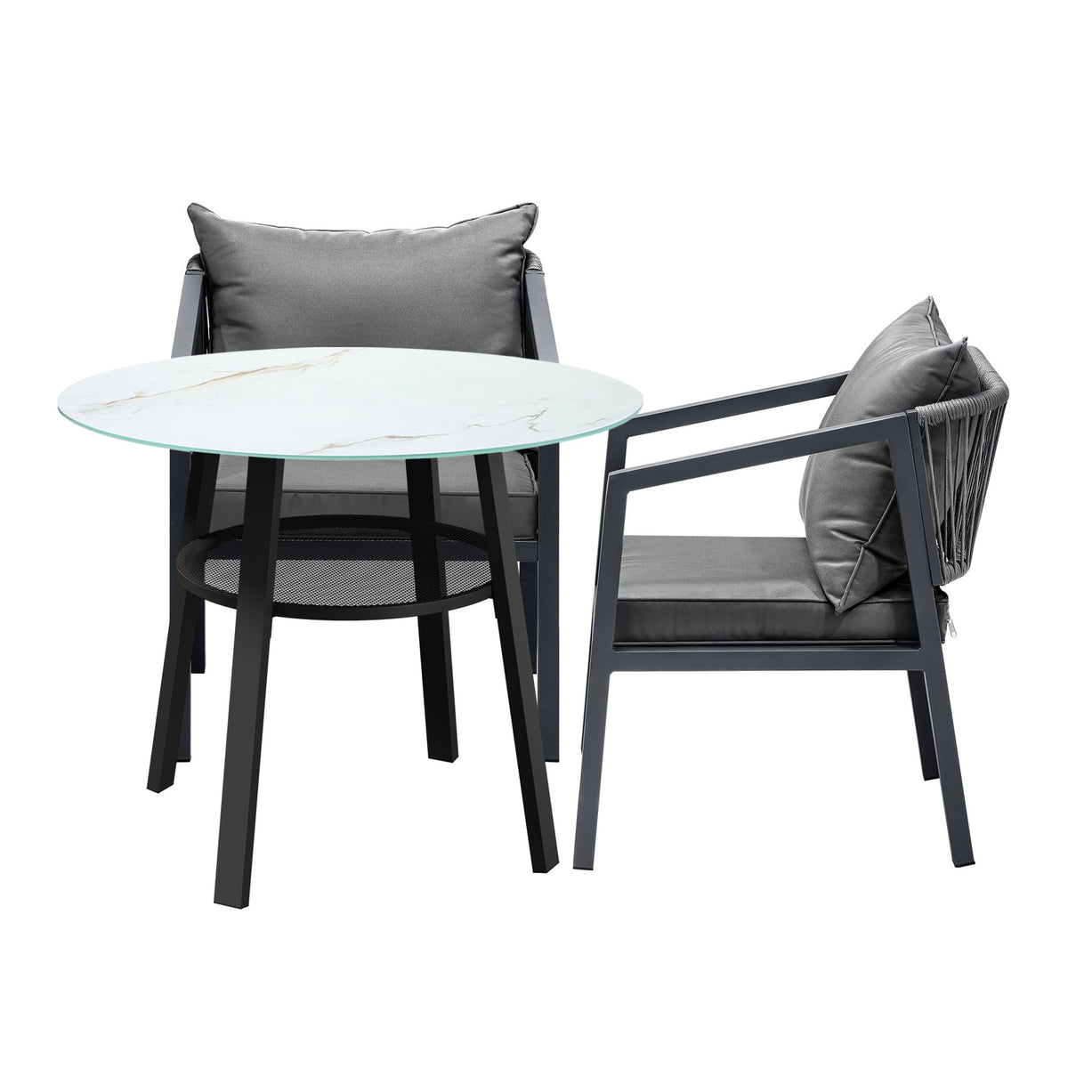 Livsip 3PCS Outdoor Dining Setting Table Lounge Chair Patio Furniture Bistro Set - Sunyee