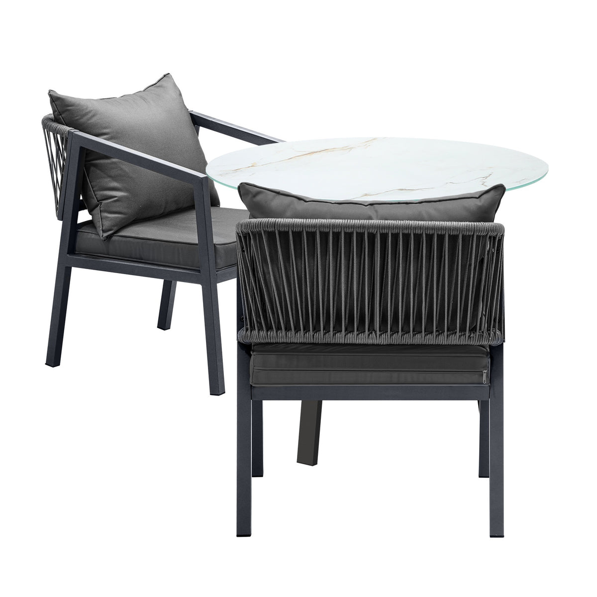 Livsip 3PCS Outdoor Dining Setting Table Lounge Chair Patio Furniture Bistro Set - Sunyee