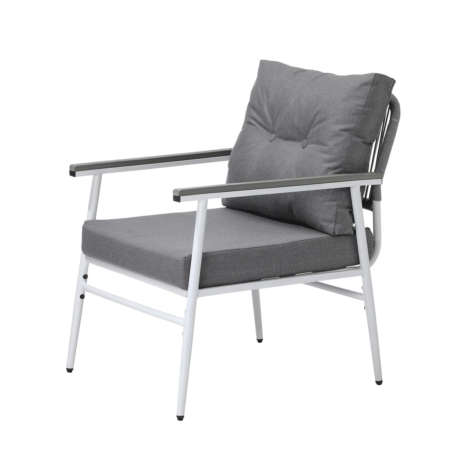 Livsip Outdoor Dining Set Patio Furniture 4 Seater Marble Tempered Glass Table - Sunyee