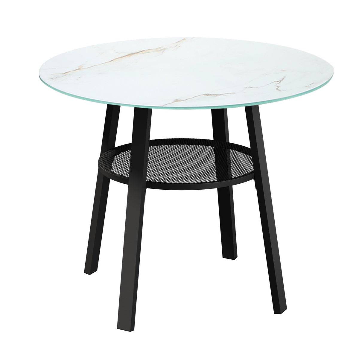 Livsip Outdoor Patio Set Furniture 2 Seater Bistro Setting Table w/Storage Shelf - Sunyee