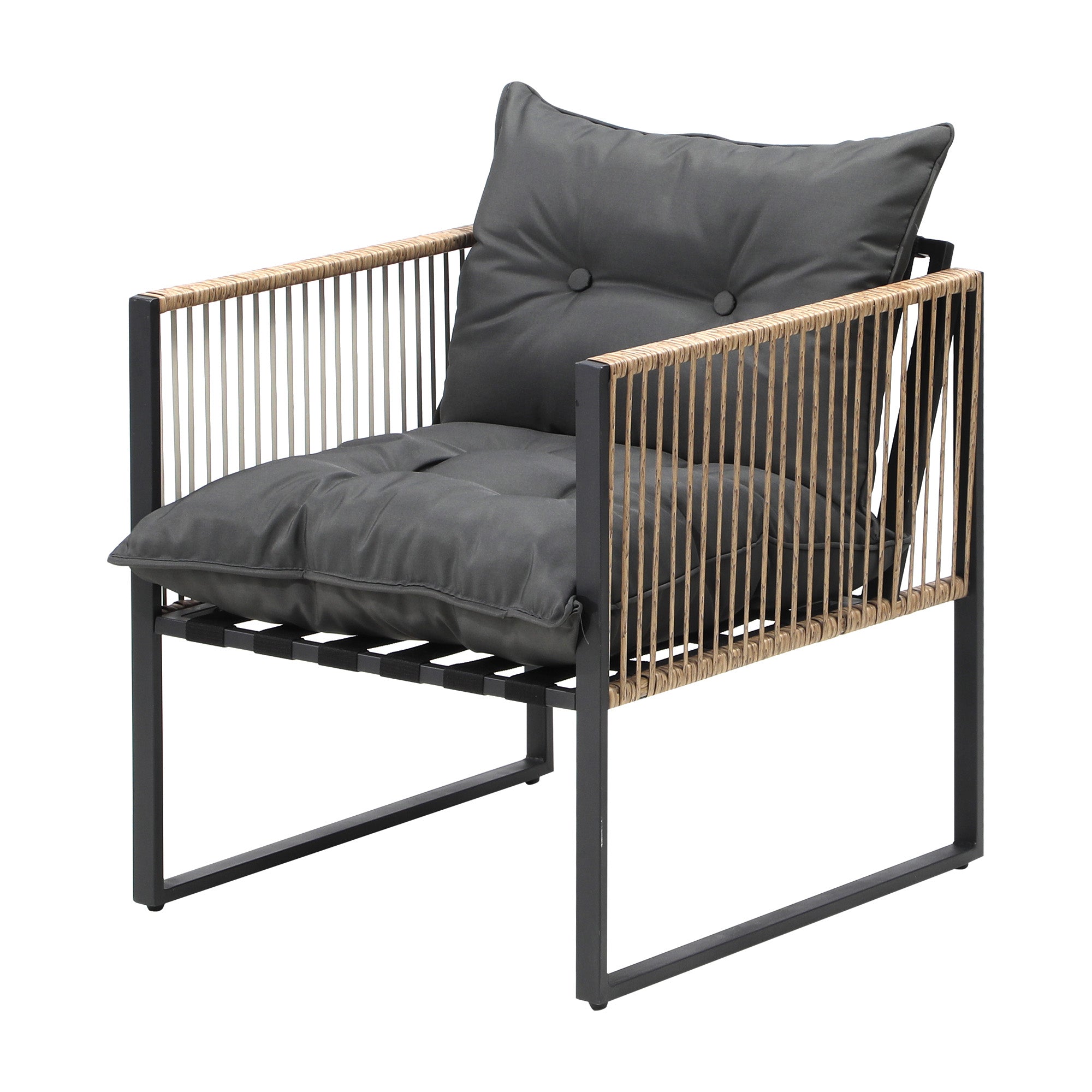 Livsip Outdoor Patio Set Furniture 4 Seater Bistro Setting Table w/Storage Shelf - Sunyee