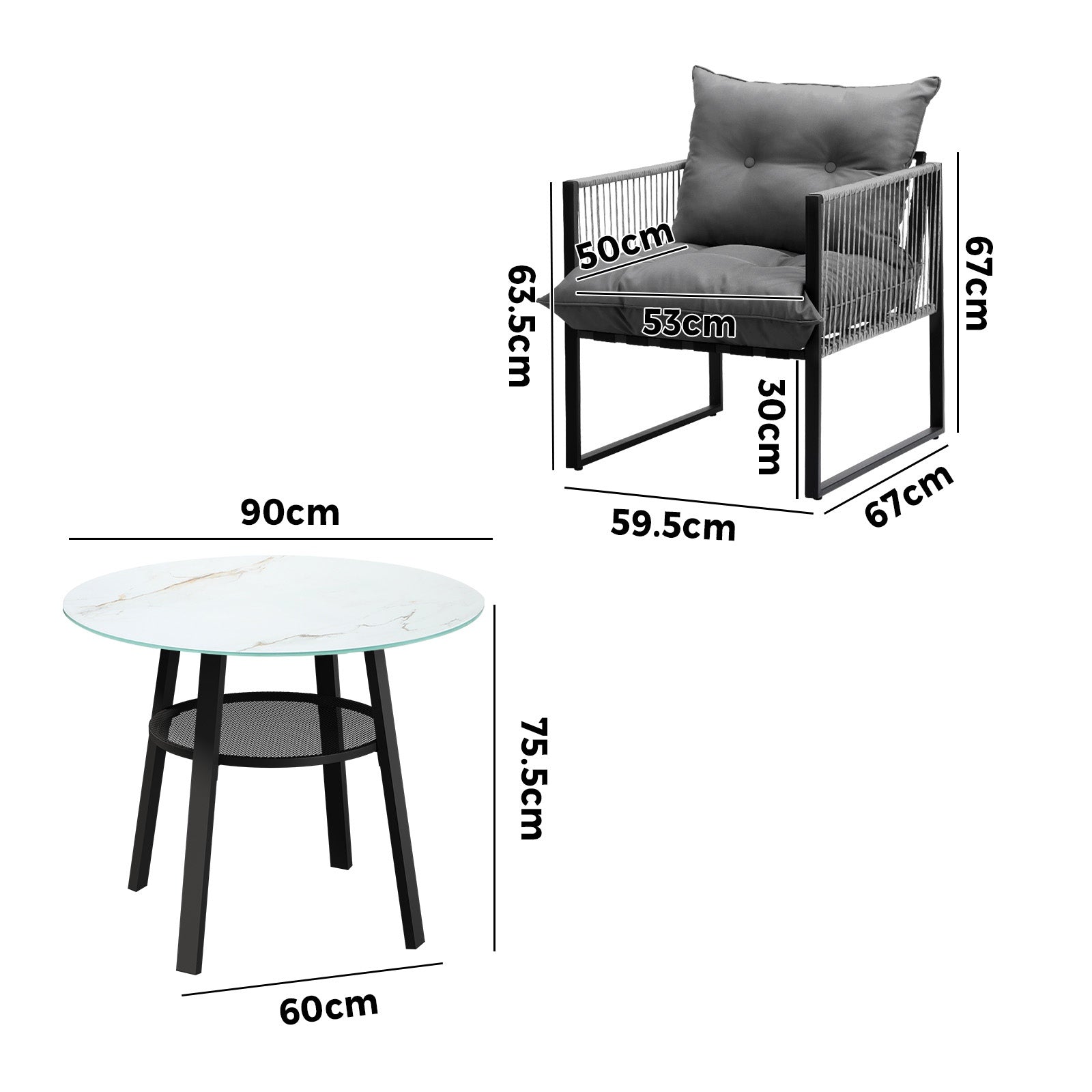 Livsip 5PCS Outdoor Furniture Dining Set Patio Table Chairs Set PE Wicker Lounge - Sunyee