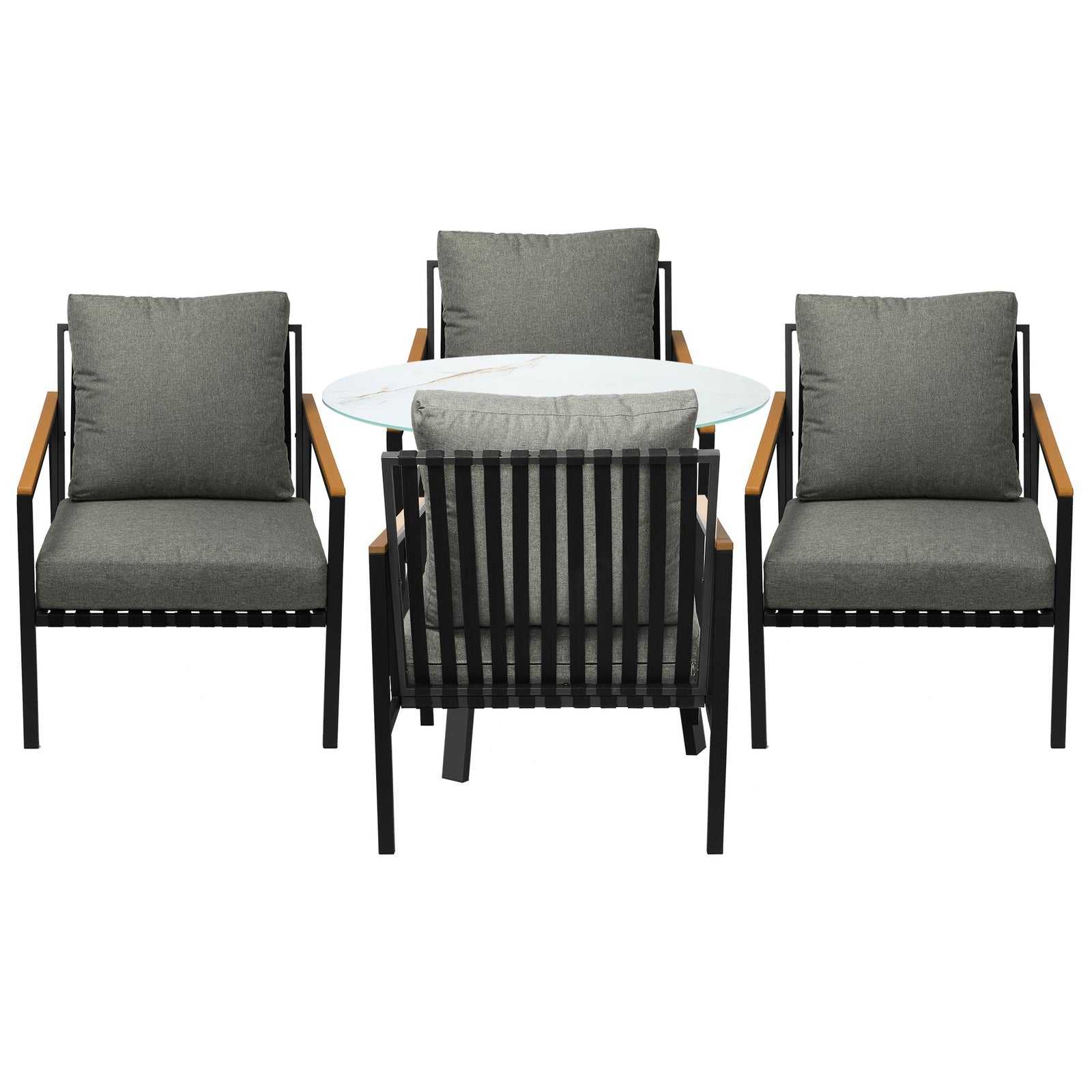 Livsip 5PCS Outdoor Dining Setting Patio Furniture Bistro Set - Sunyee