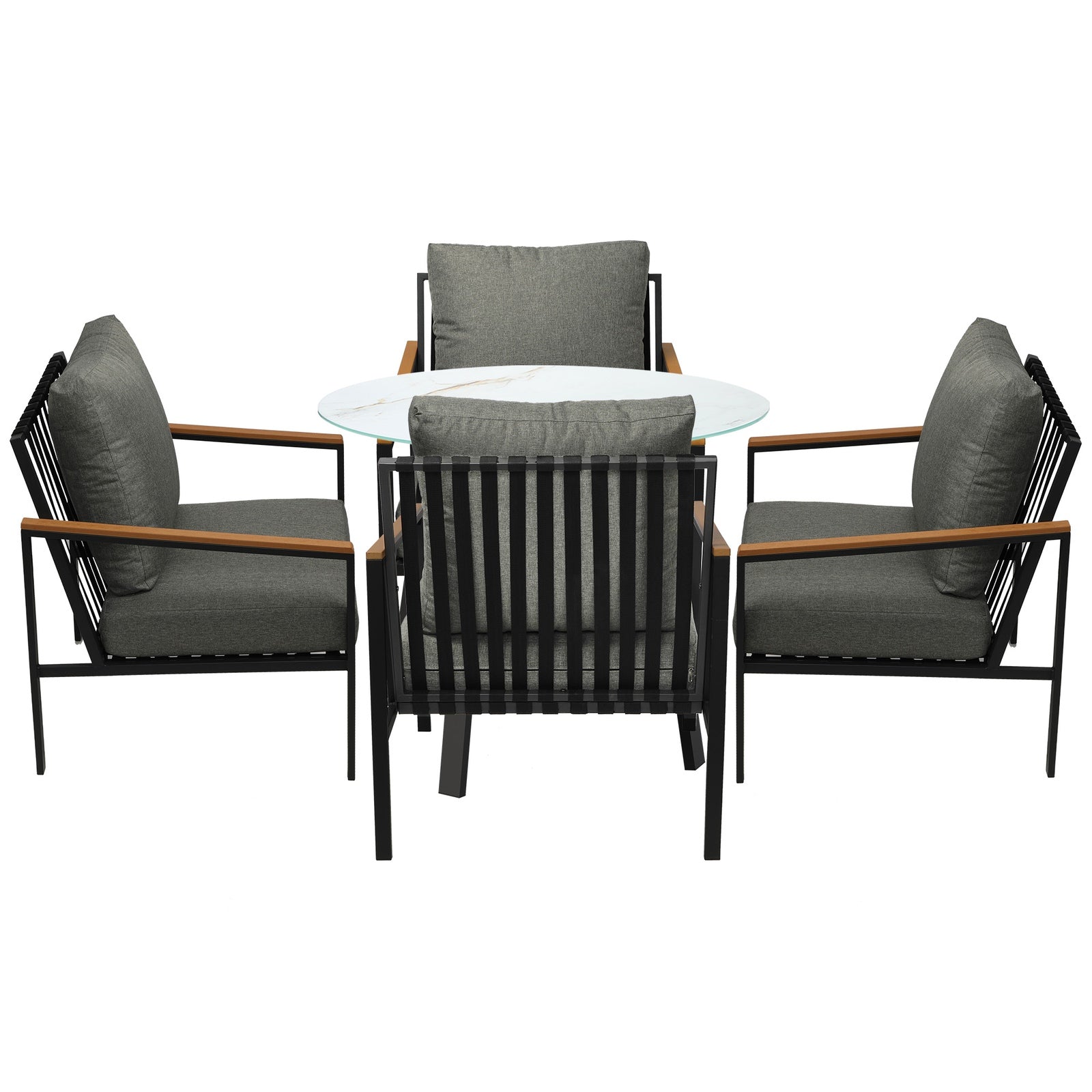 Livsip 5PCS Outdoor Dining Setting Patio Furniture Bistro Set - Sunyee