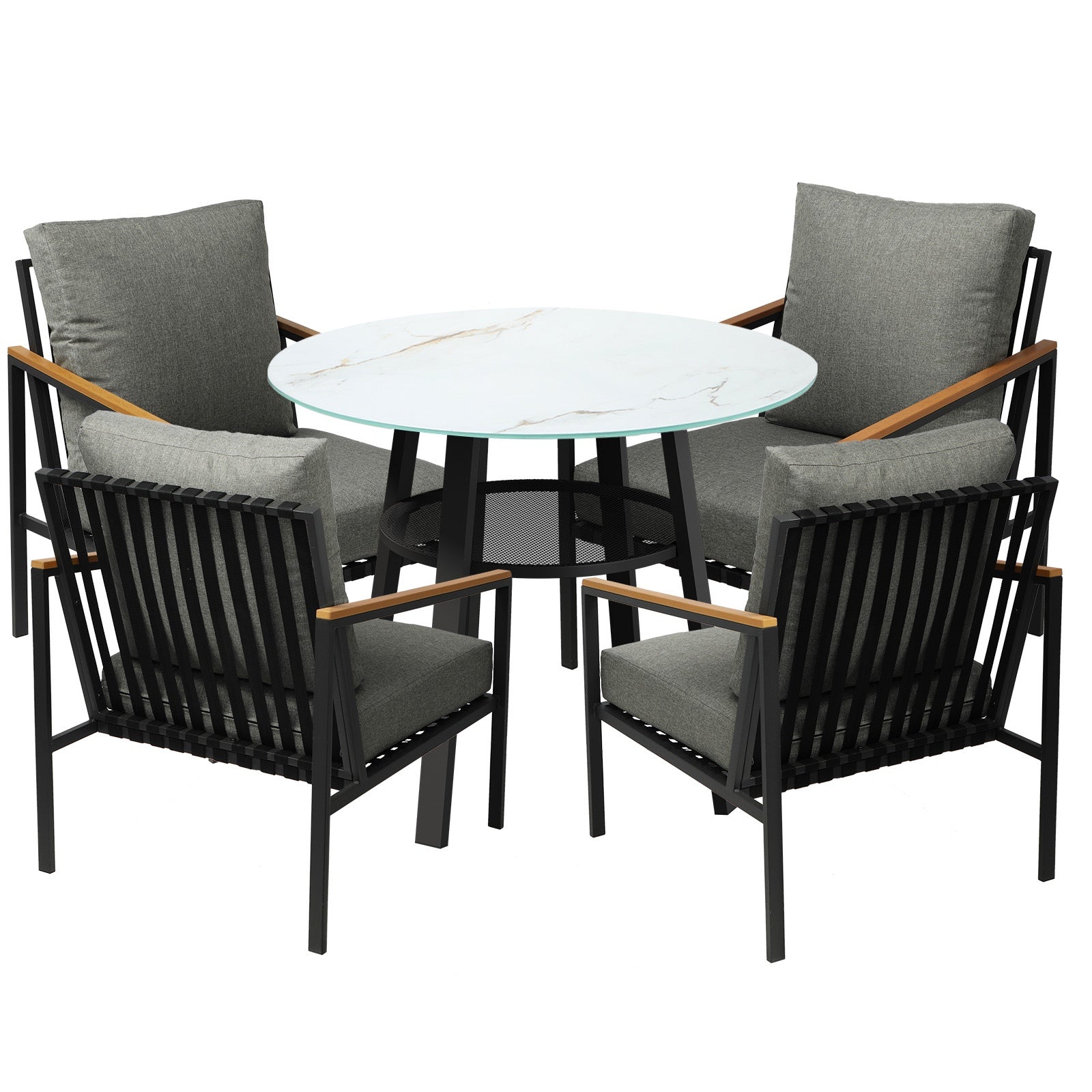 Livsip 5PCS Outdoor Dining Setting Patio Furniture Bistro Set - Sunyee