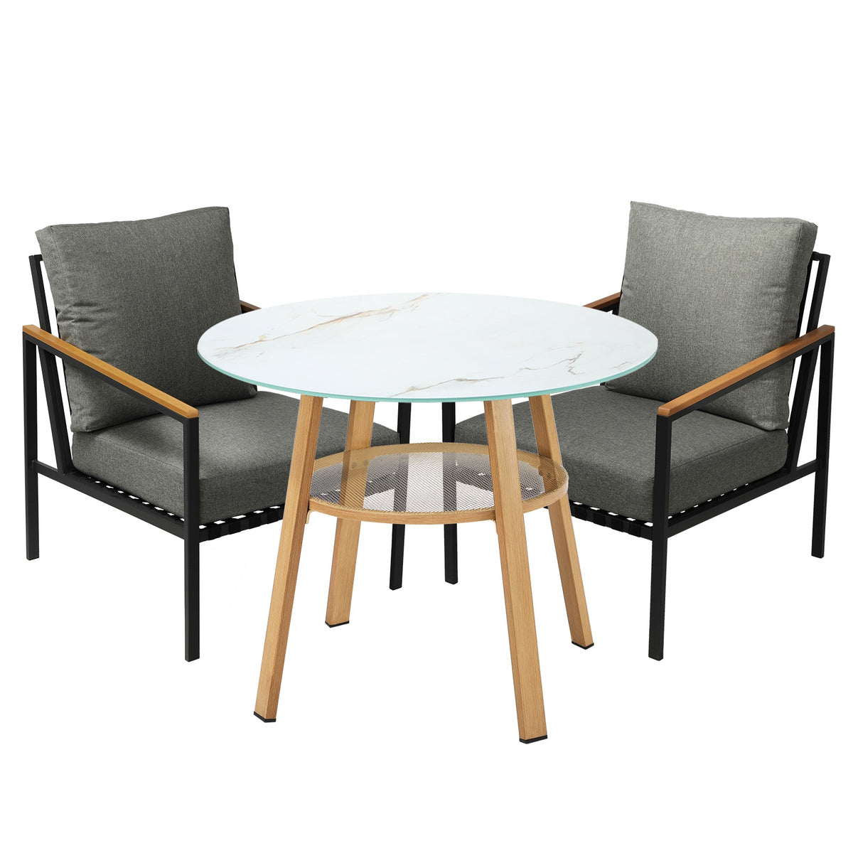 Livsip Outdoor Patio Setting Furniture Lounge Bistro Dining Set 2 Seater - Sunyee