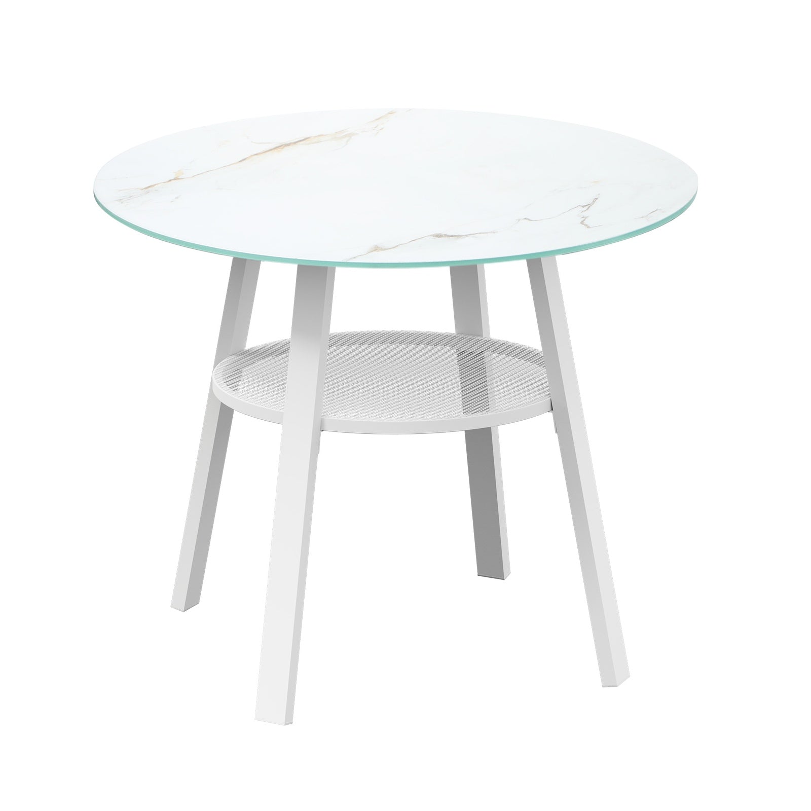 Livsip Outdoor Dining Setting Lounge Chair Patio Furniture Bistro Set 3PCS White - Sunyee