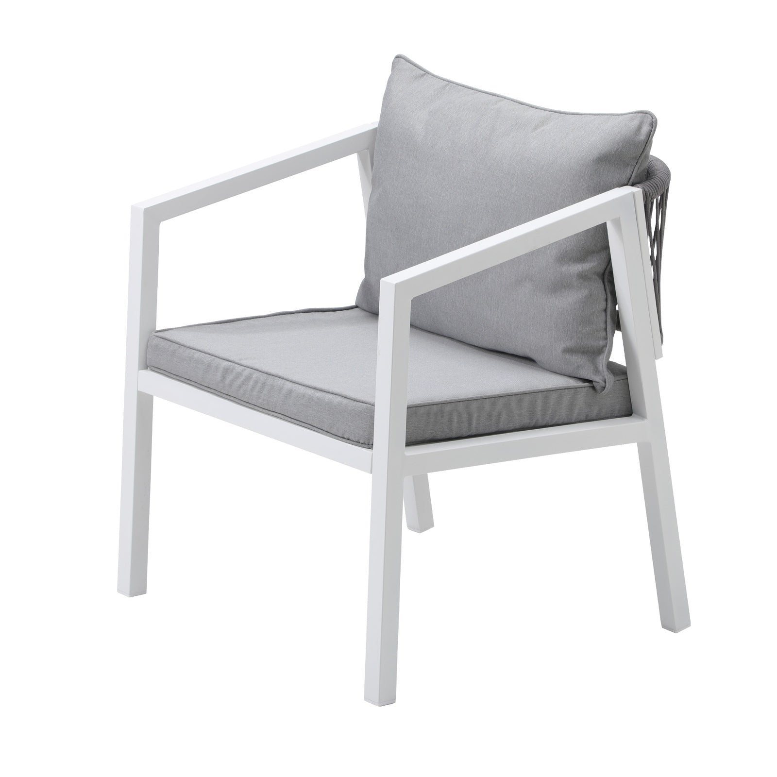 Livsip Outdoor Dining Setting Lounge Chair Patio Furniture Bistro Set 3PCS White - Sunyee