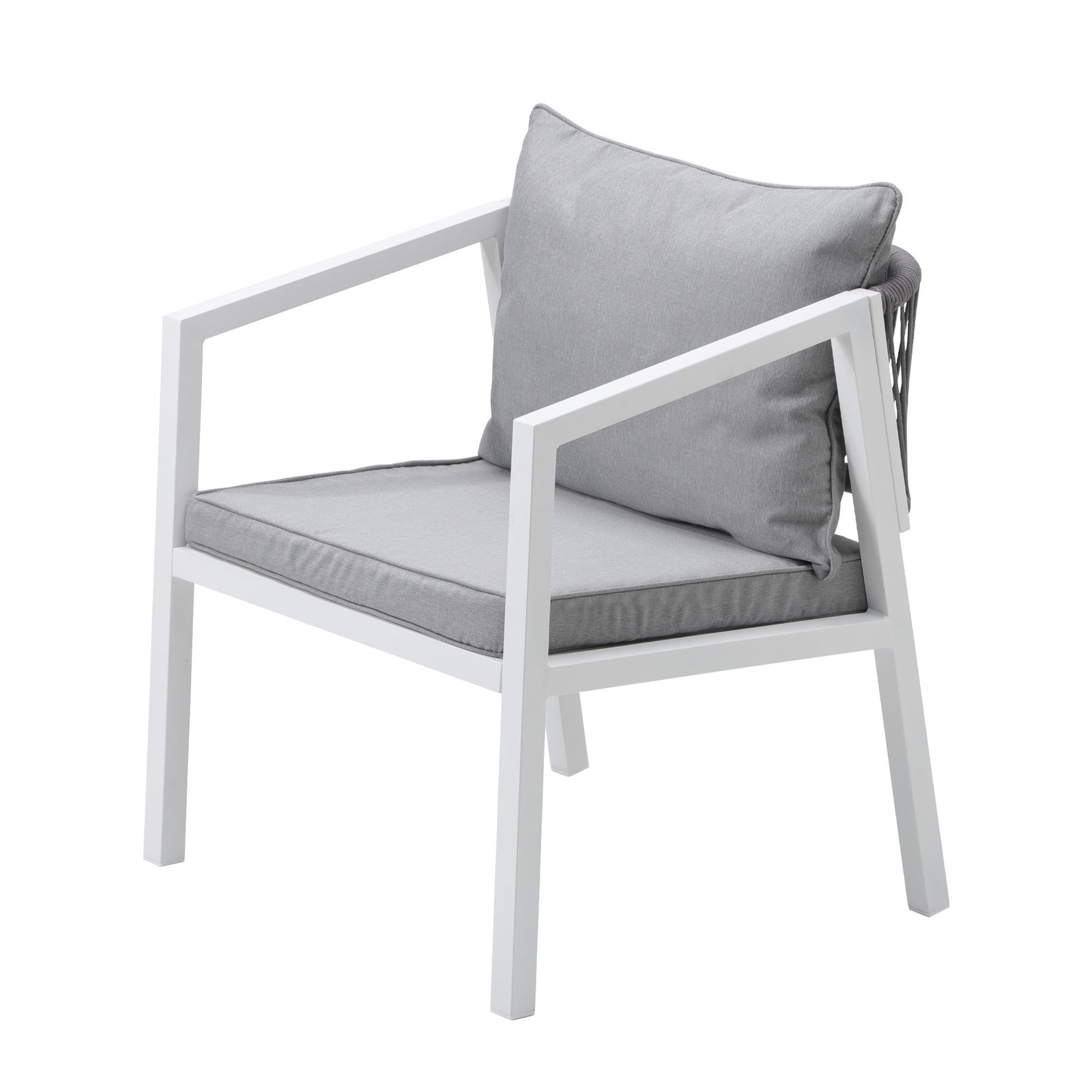 Livsip Outdoor Dining Setting Lounge Chair Patio Furniture Bistro Set 5PCS White - Sunyee