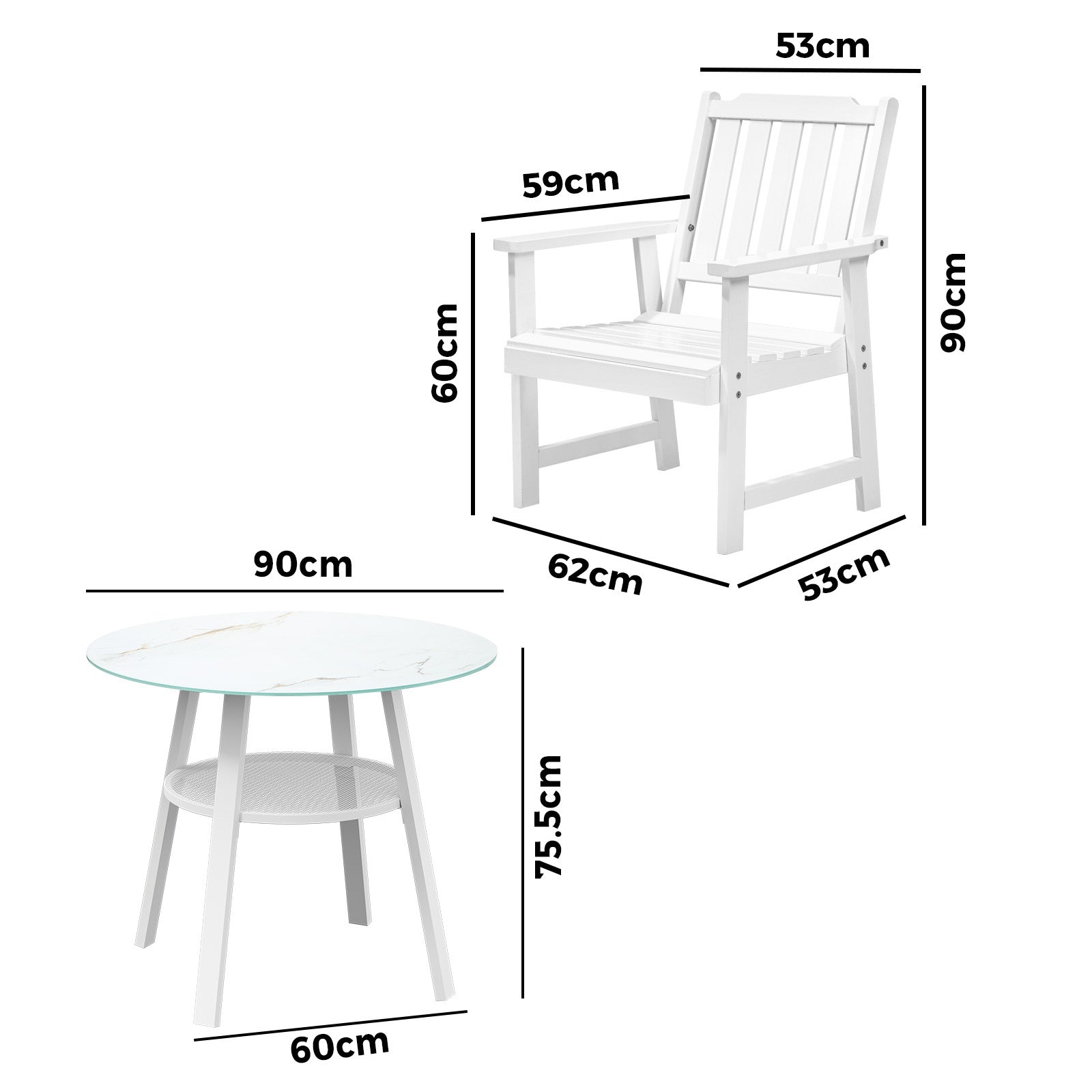 Livsip 5PCS Outdoor Dining Setting Solid Wood Chair Patio Furniture Set - Sunyee