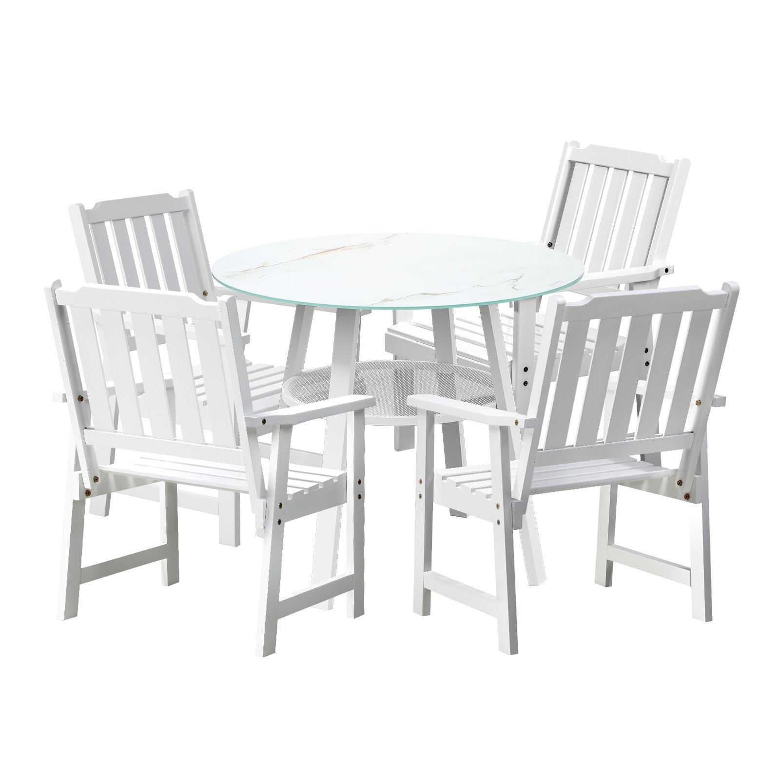 Livsip 5PCS Outdoor Dining Setting Solid Wood Chair Patio Furniture Set - Sunyee