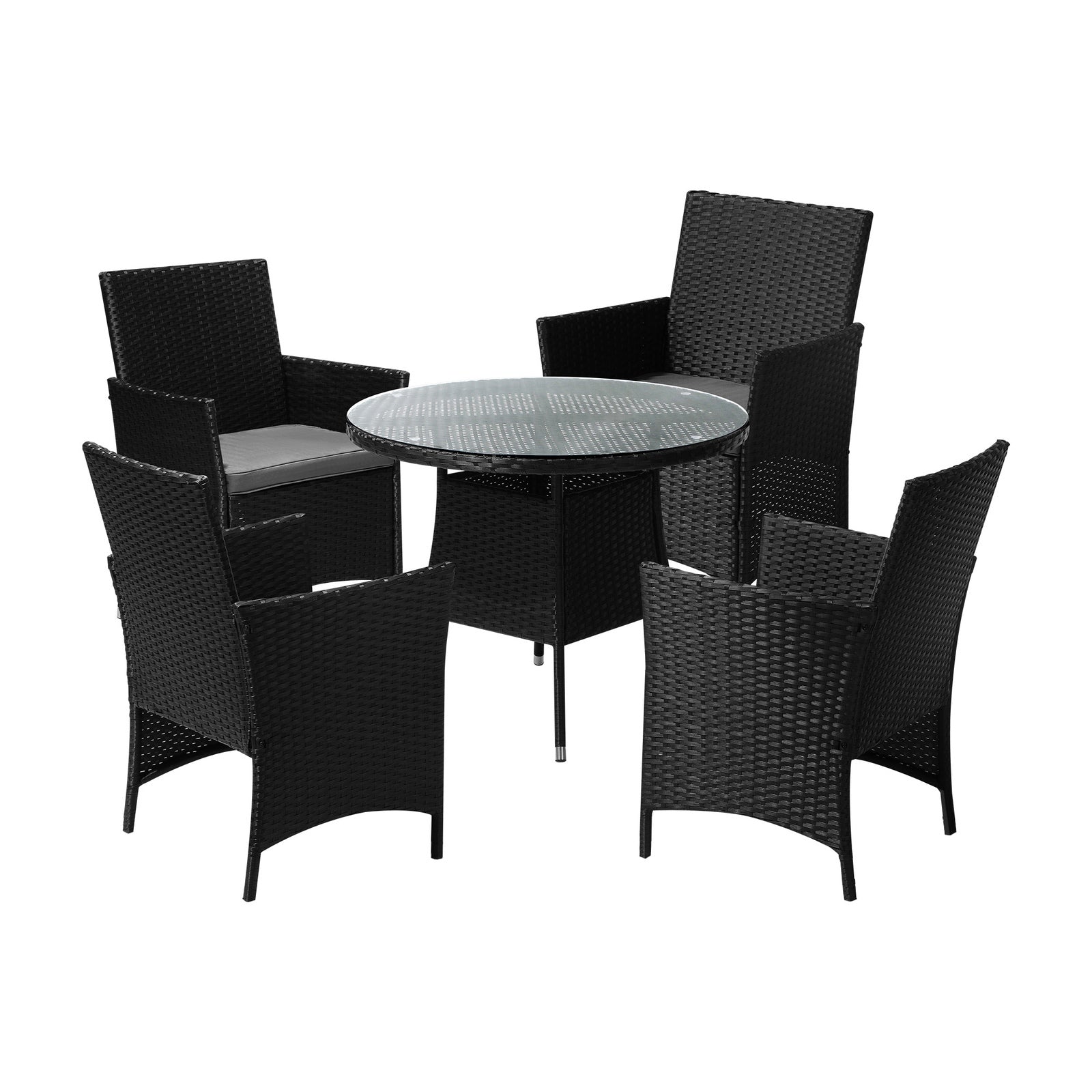 Livsip 5 PCS Outdoor Dining Set Table & Chairs Patio Furniture Lounge Setting - Sunyee