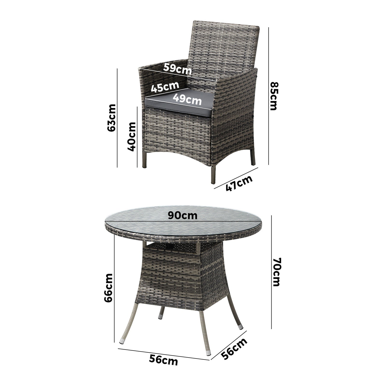 Livsip Outdoor Dining Set Table & Chairs 5PCS Patio Furniture Lounge Setting - Sunyee
