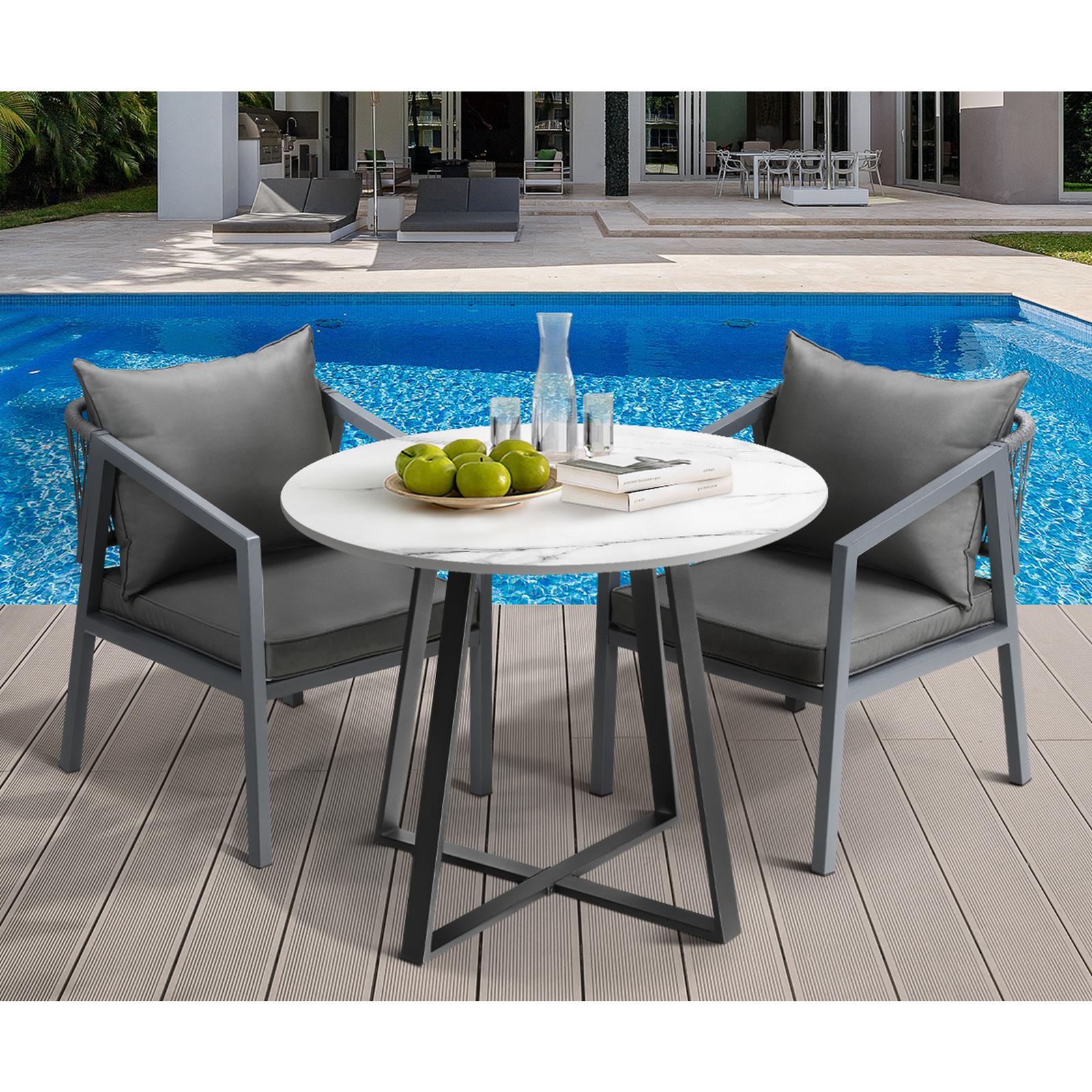 Livsip 3PCS Outdoor Dining Setting Table Lounge Chair Patio Furniture Bistro Set - Sunyee